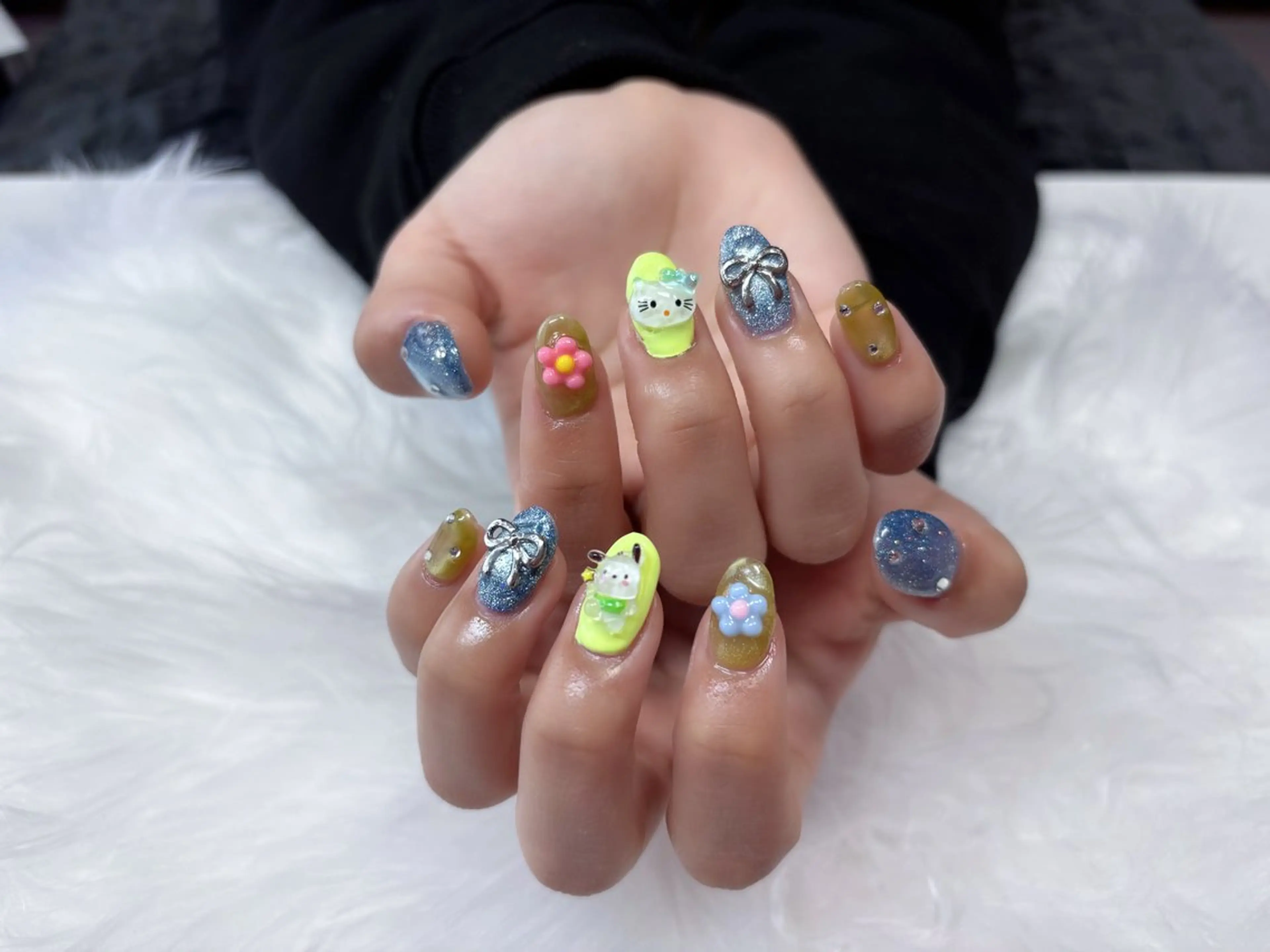 ネイル 長さ出し ハンドネイル フットネイル 番園 あかねのネイルデザイン