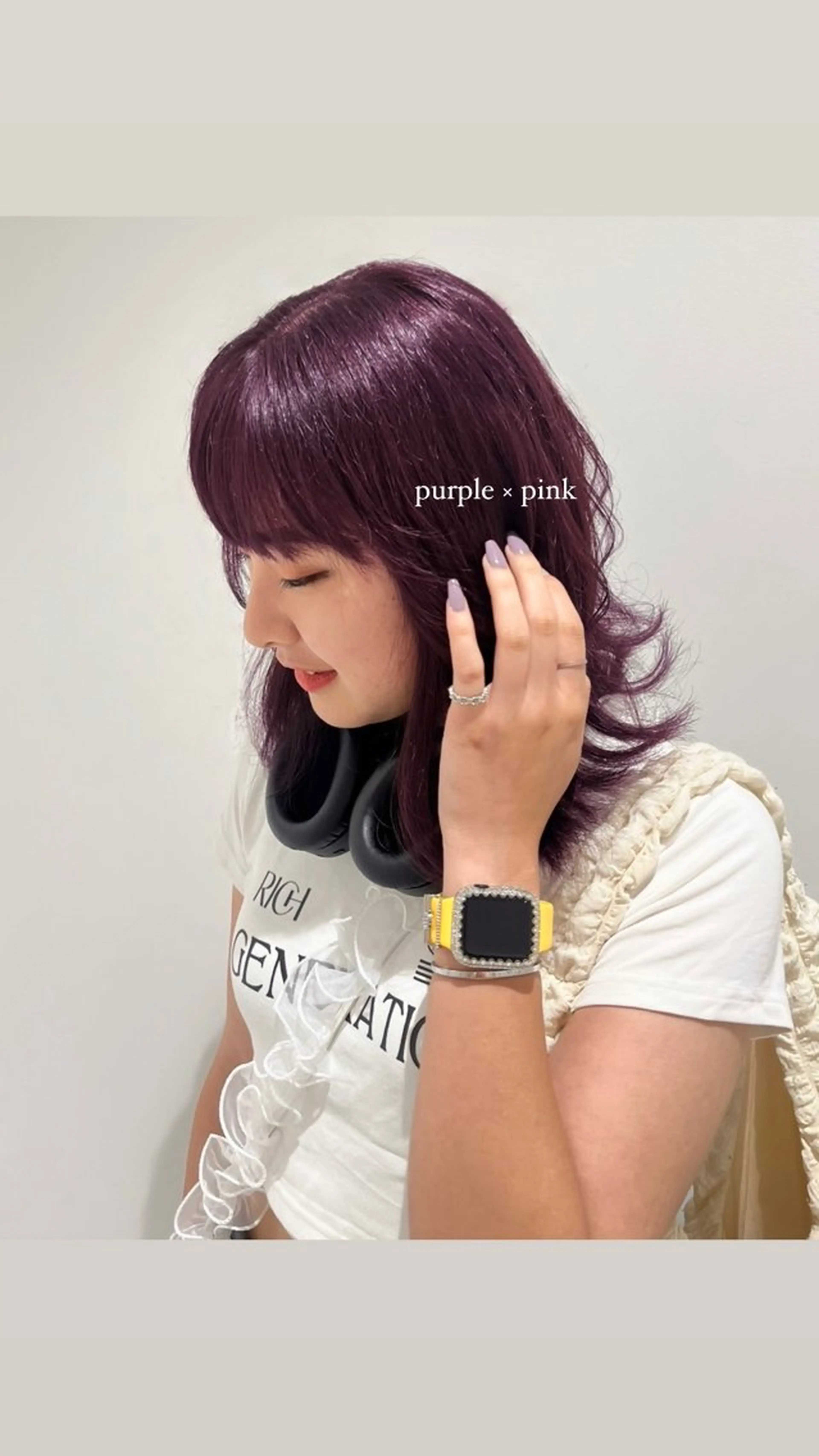 ミディアム カラー 💗暖色/ブリーチ/ レイヤー/横浜/メイのヘアスタイル