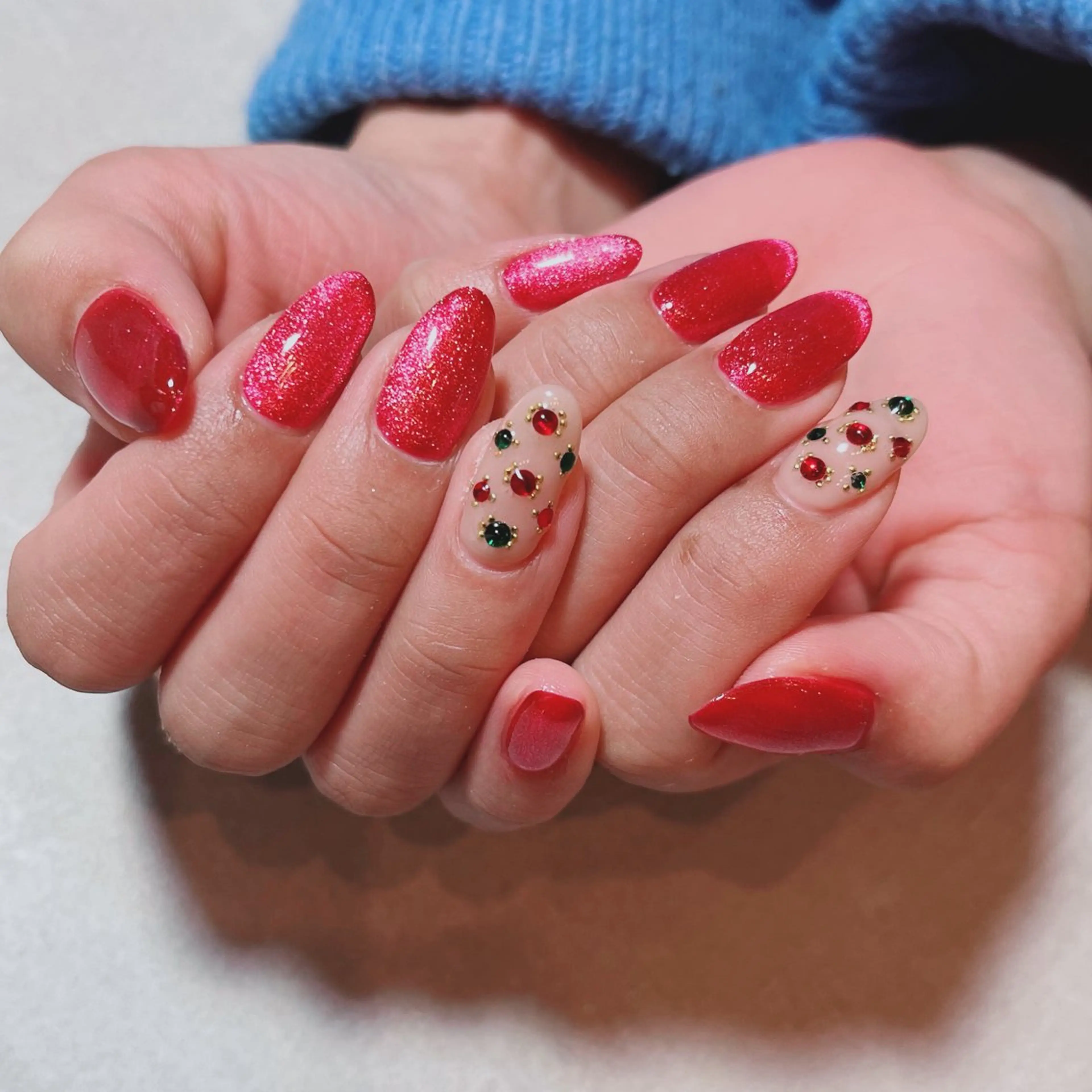 ネイル クリアネイル ロングネイル マグネットネイル 冬ネイル クリスマス ruirui.naildesign所属・RUI ☆のネイルデザイン