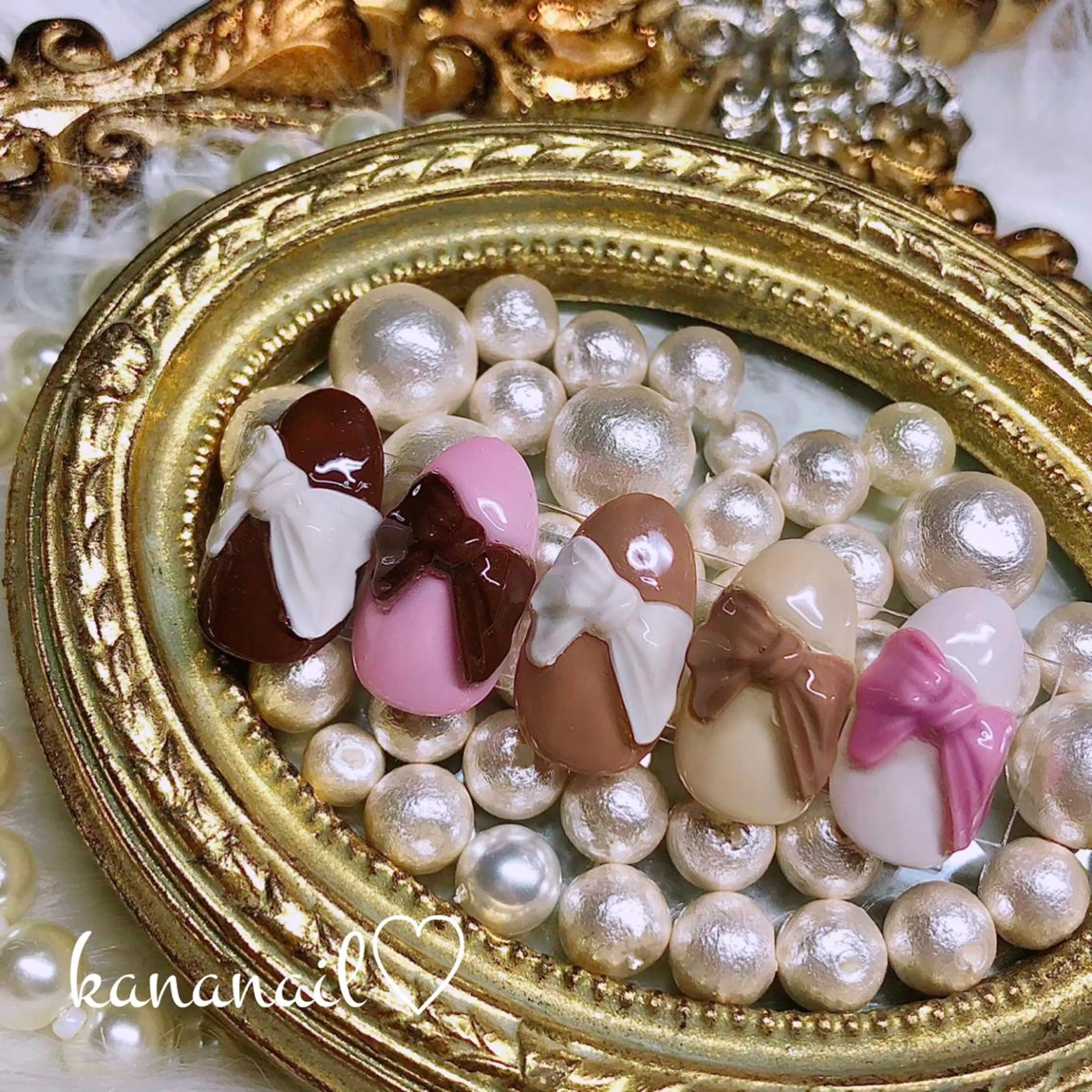 ネイル リボン kananail ♡のネイルデザイン