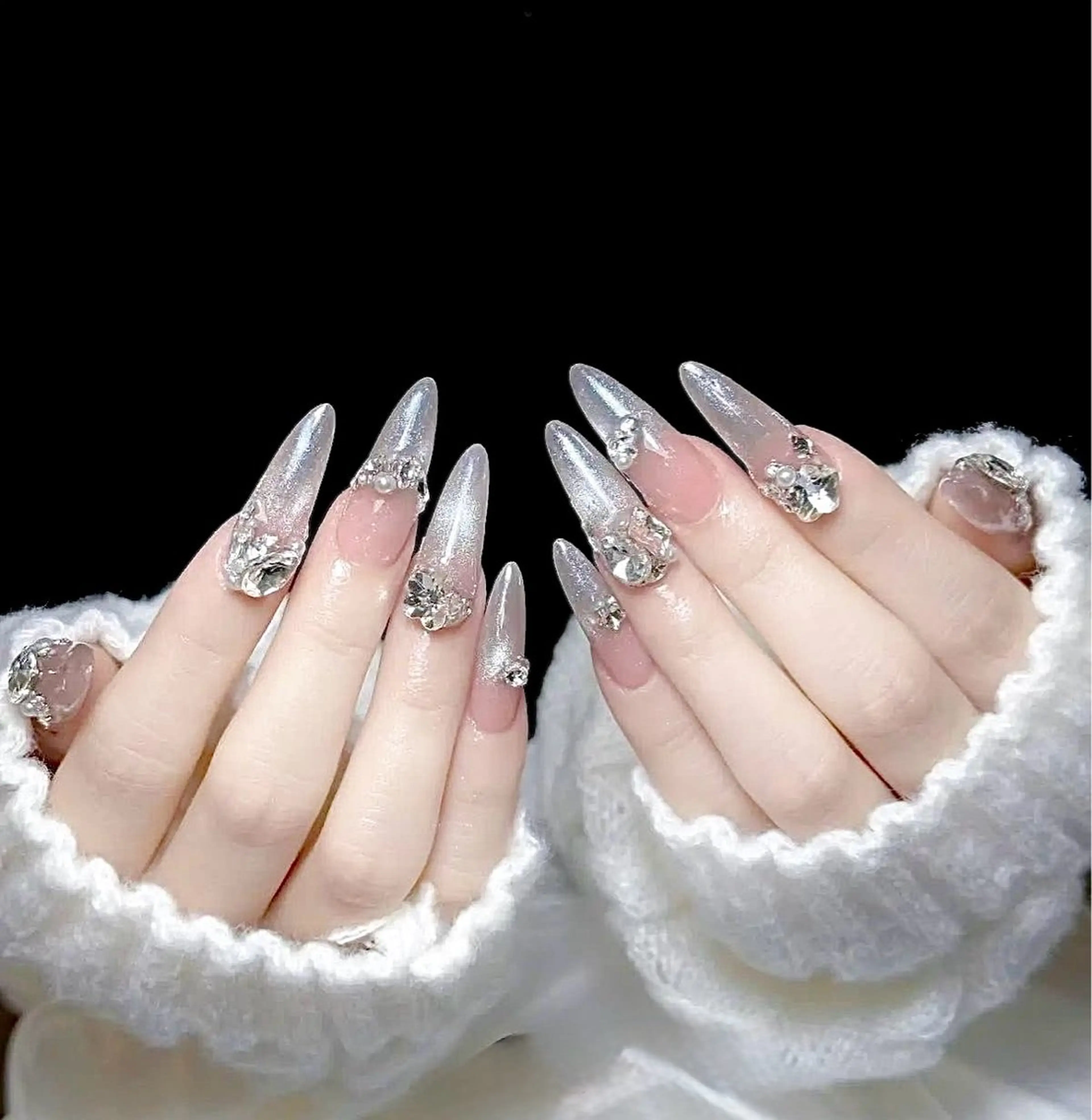 ネイル アートネイル オーロラネイル ブルー チークネイル フットネイル ハンドネイル NICY NAIL 池袋のネイルデザイン