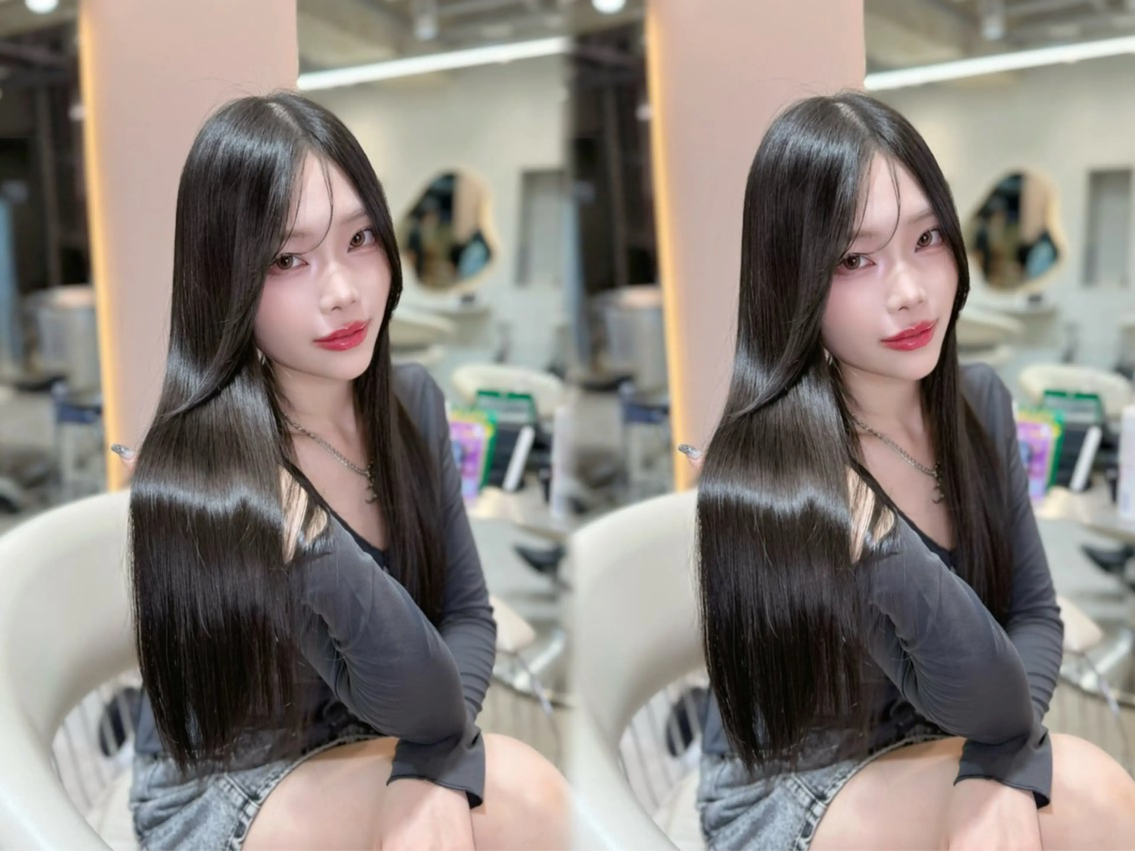 ロング ヘアアレンジ アッシュ ボブ くびれヘア 顔まわりレイヤー 顔周りカット カット 縮毛矯正 トリートメント ヘアセット 大宮‎🩵縮毛矯正 レイヤー　佐藤和のヘアスタイル