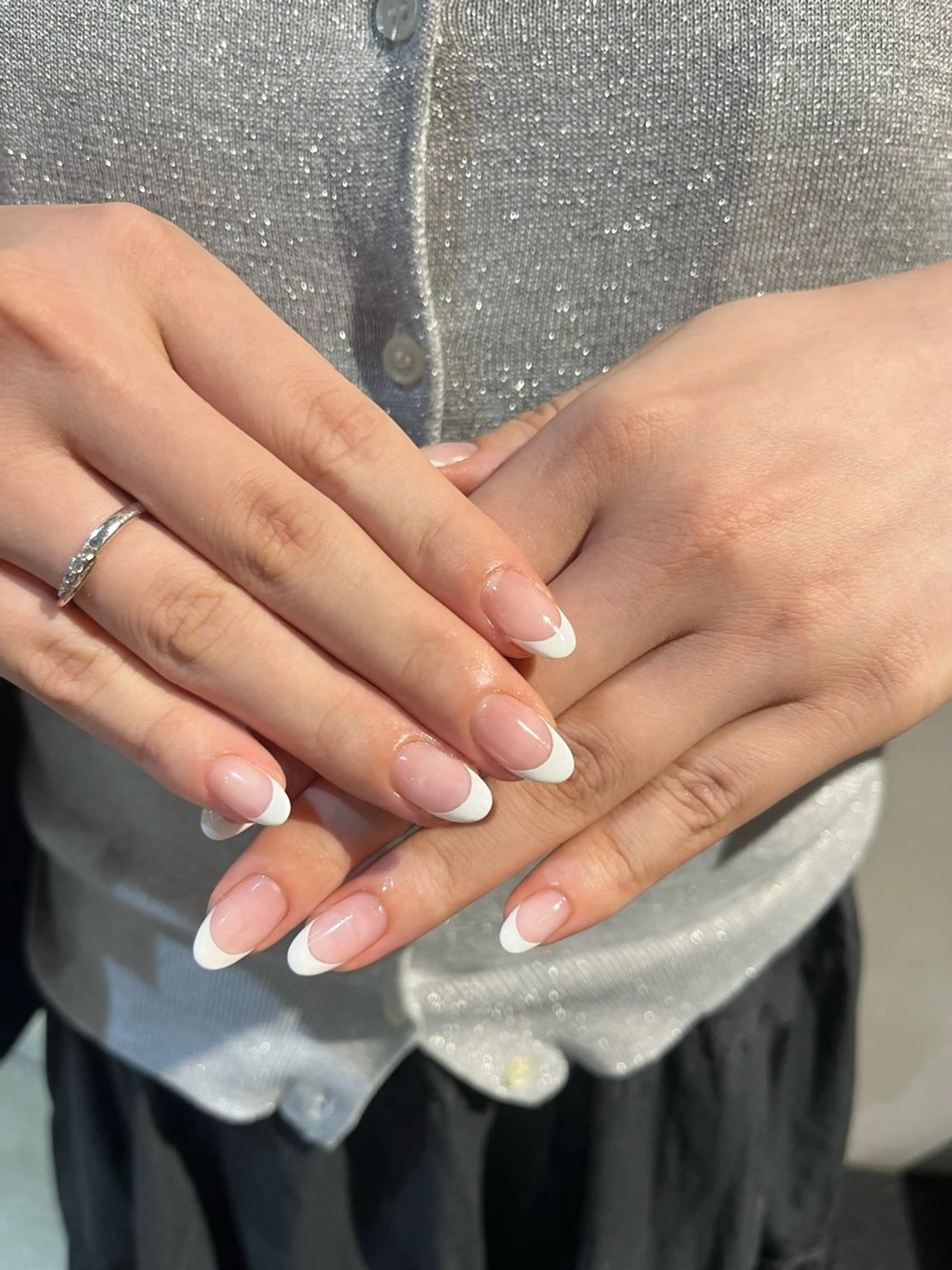 ネイル クリアネイル 長さ出し フレンチネイル ホワイト ハンドネイル NORA南青山/ kanohaのネイルデザイン