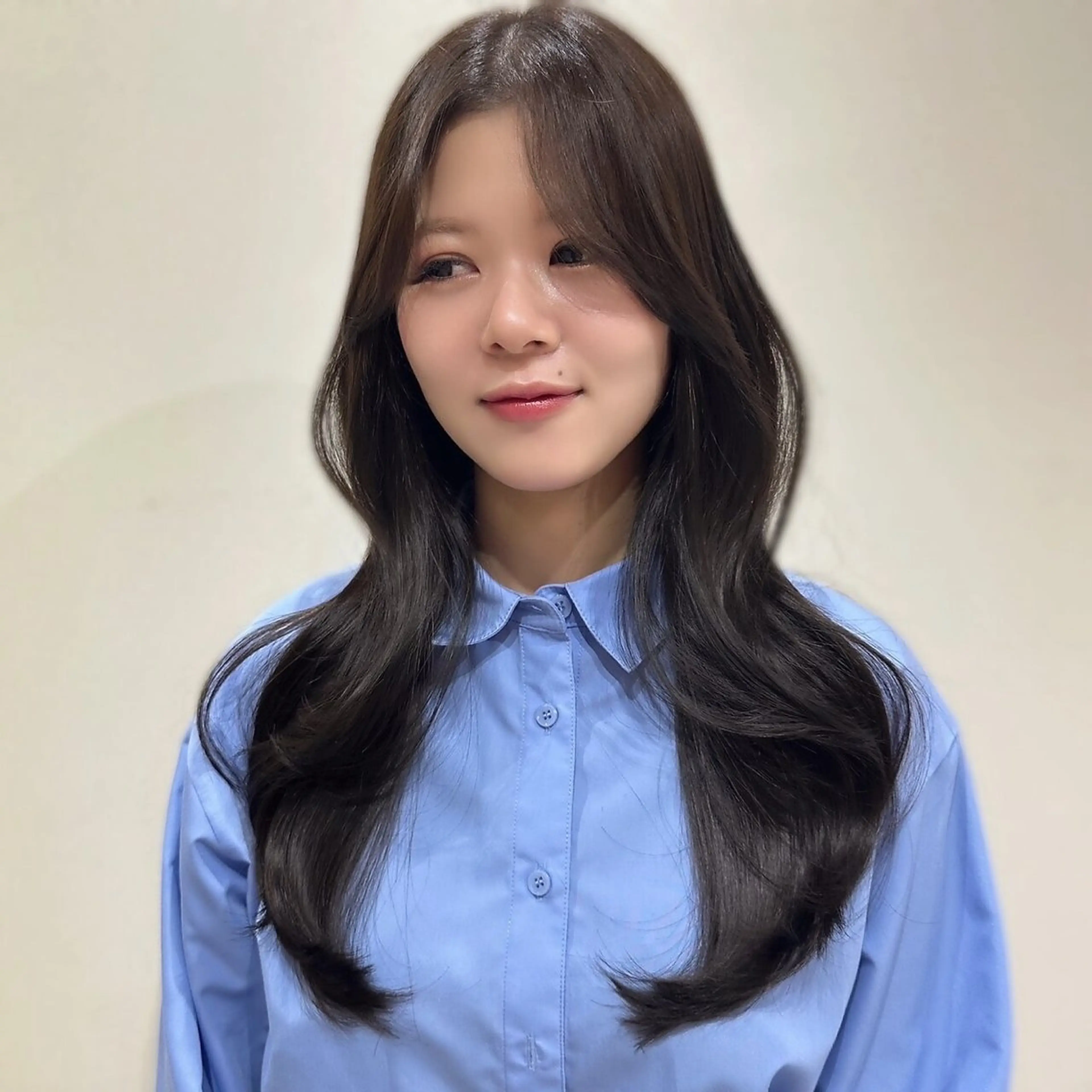 ロング ボブ 顔周りカット 髪質改善 韓国風ヘア レイヤーカット カット ヘアカラー トリートメント CHAINON CENTREのヘアスタイル