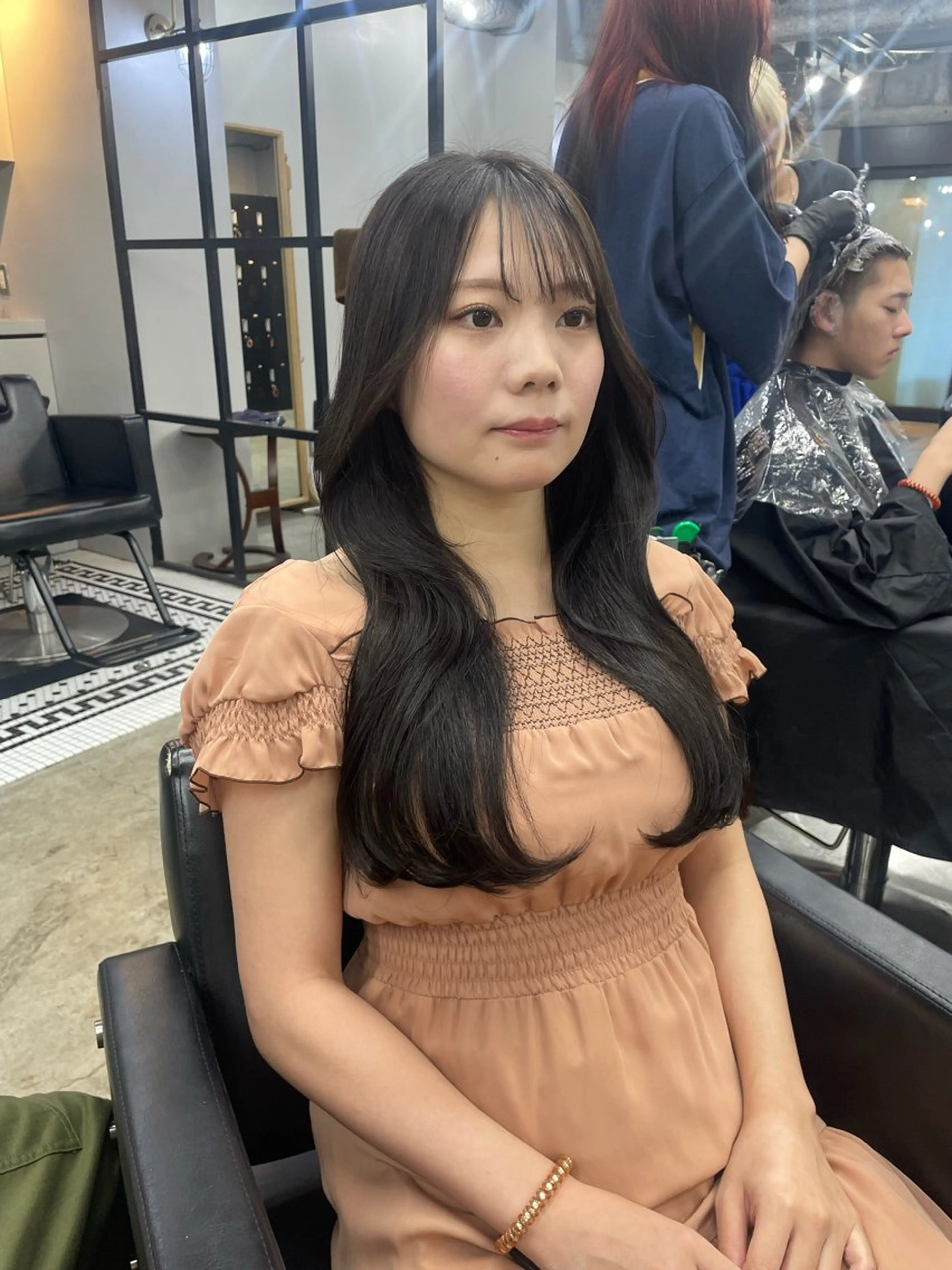 ロング カラー 新宿/韓国ヘア/ 髪質改善ストレートのヘアスタイル