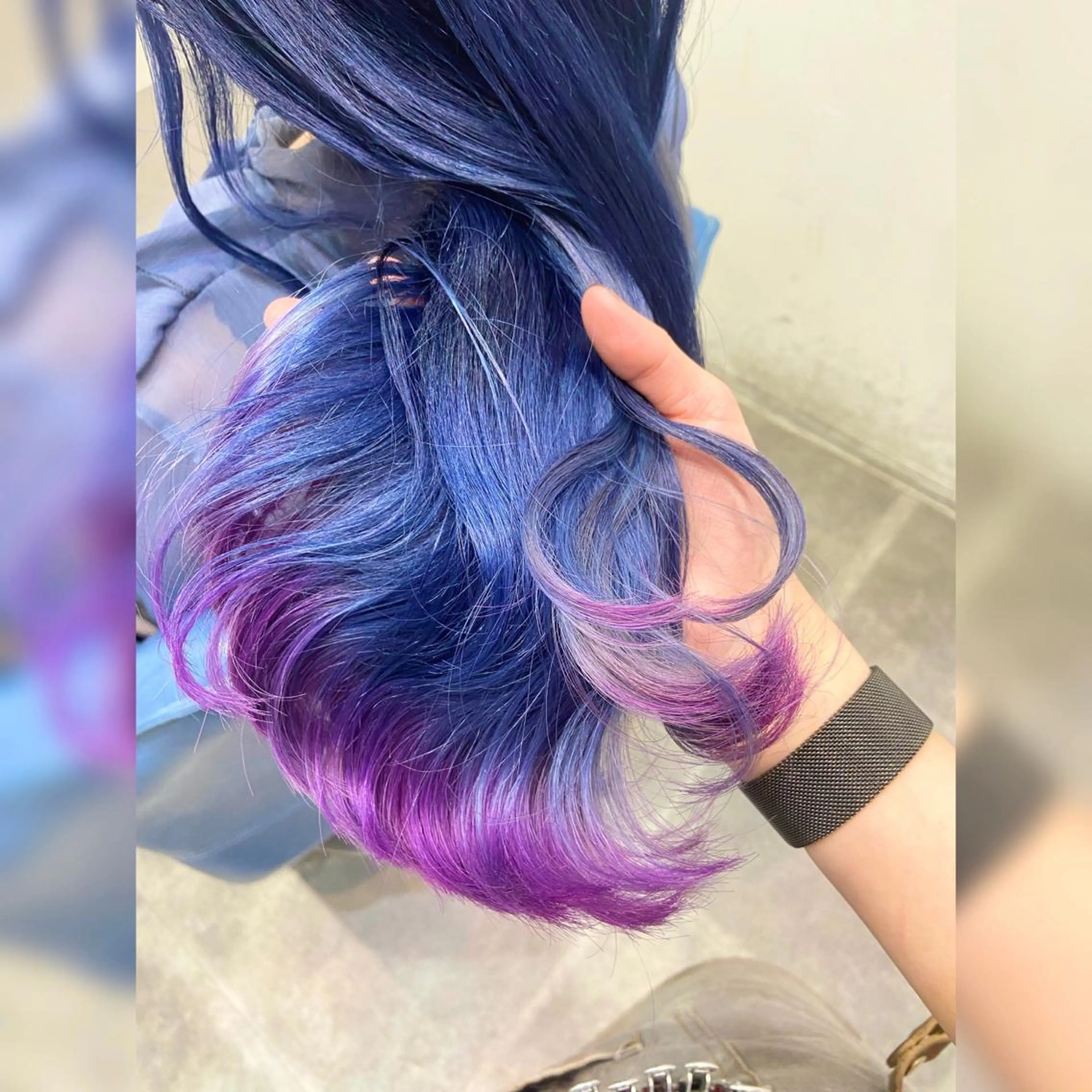 ロング カラー グラデーションカラー ネイビーカラー パープルカラー ヘアカラー ♥️ルフ🐒 ミレイ♥️のヘアスタイル