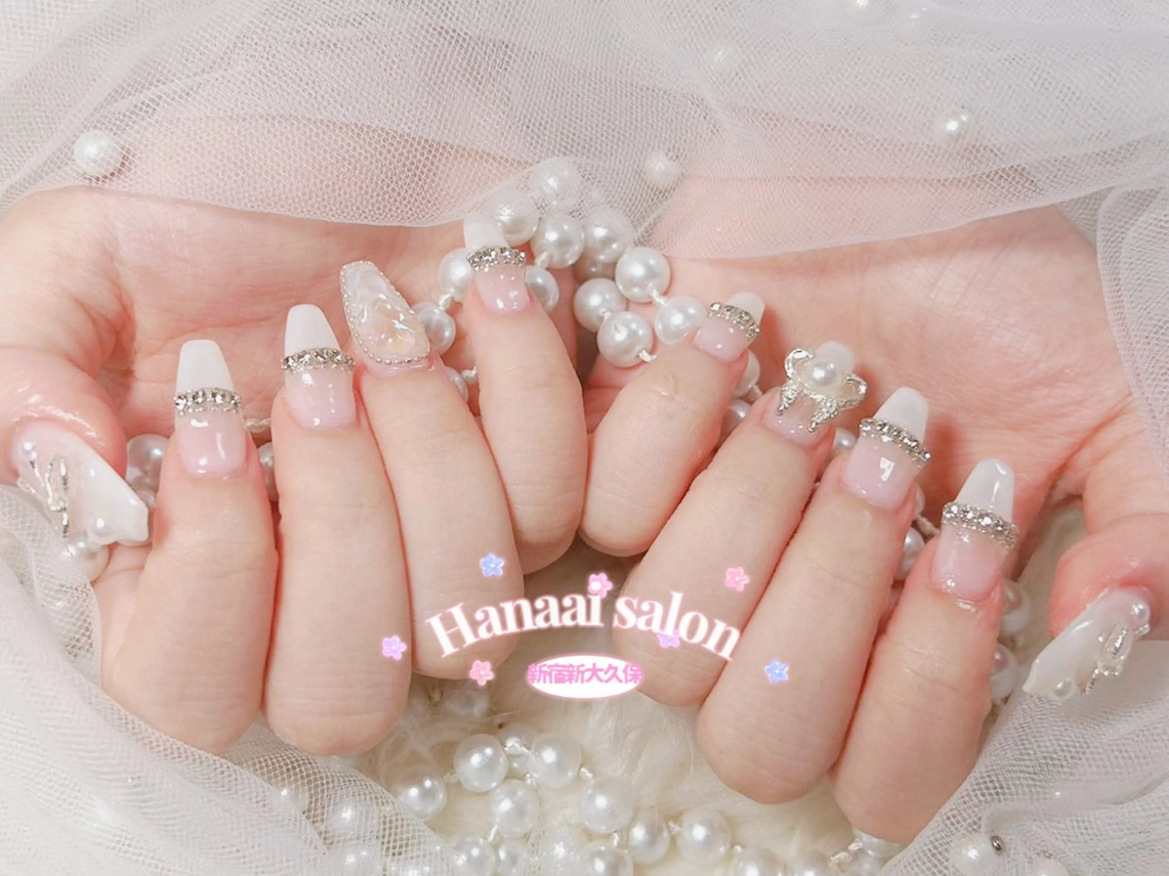 セミロング ハンドネイル Hanaai Salon新宿店のネイルデザイン