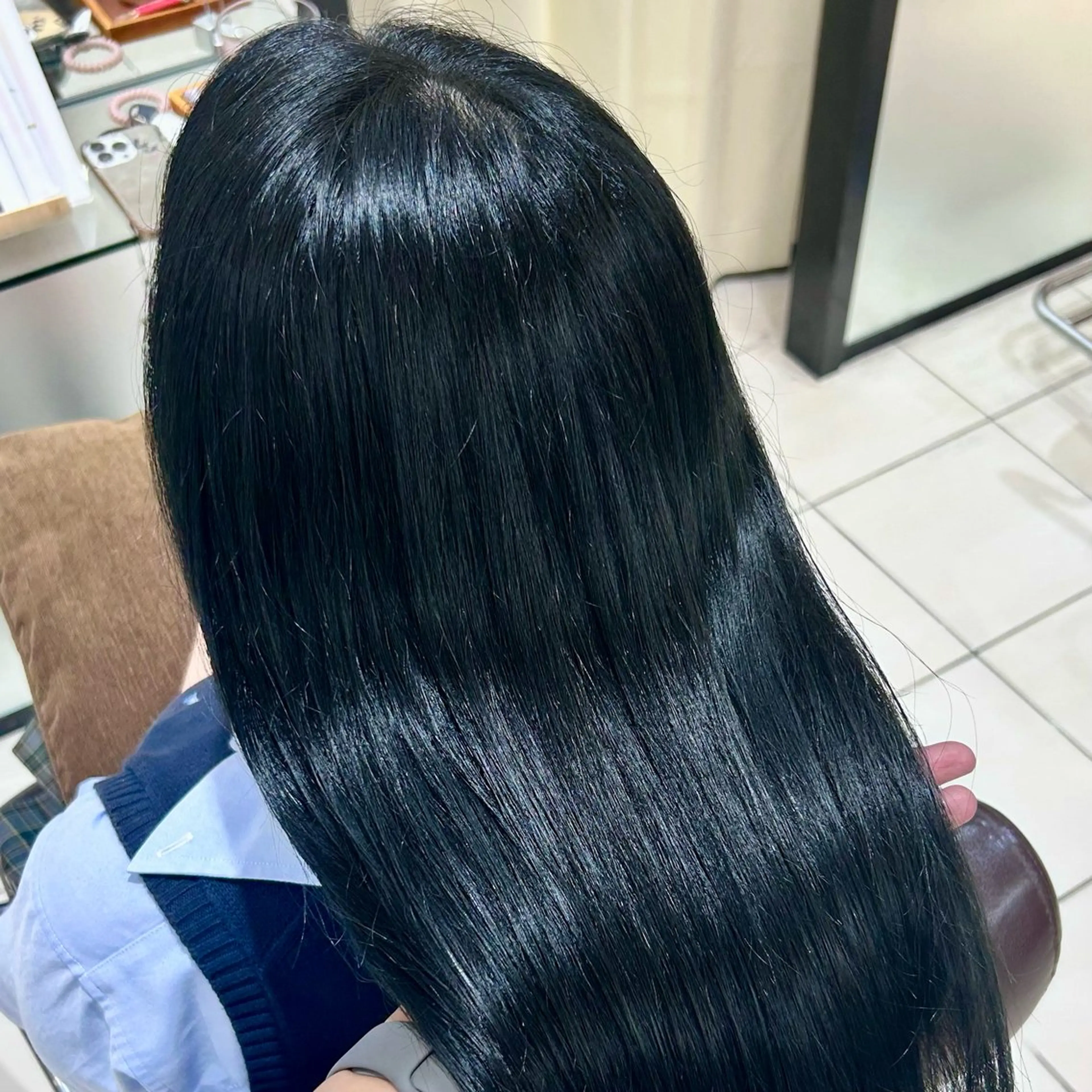 ロング カラー 黒髪 ブルーカラー ブルーブラック 🫧カット¥0/ カノンClanc🫧のヘアスタイル