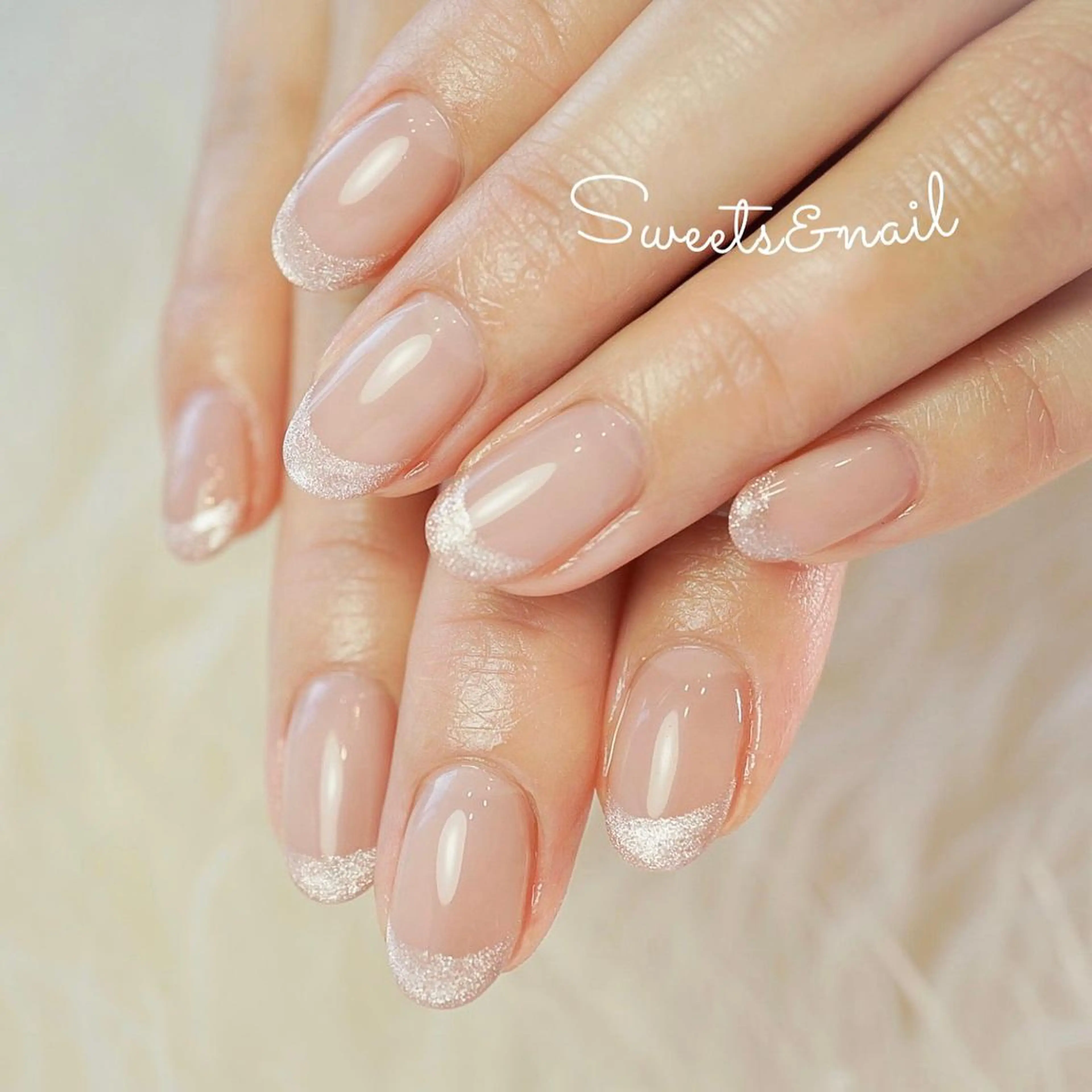 ネイル フレンチネイル キラキラネイル マグネットネイル マグネットフレンチ ミラーネイル Sweets＆ nail みなこのネイルデザイン