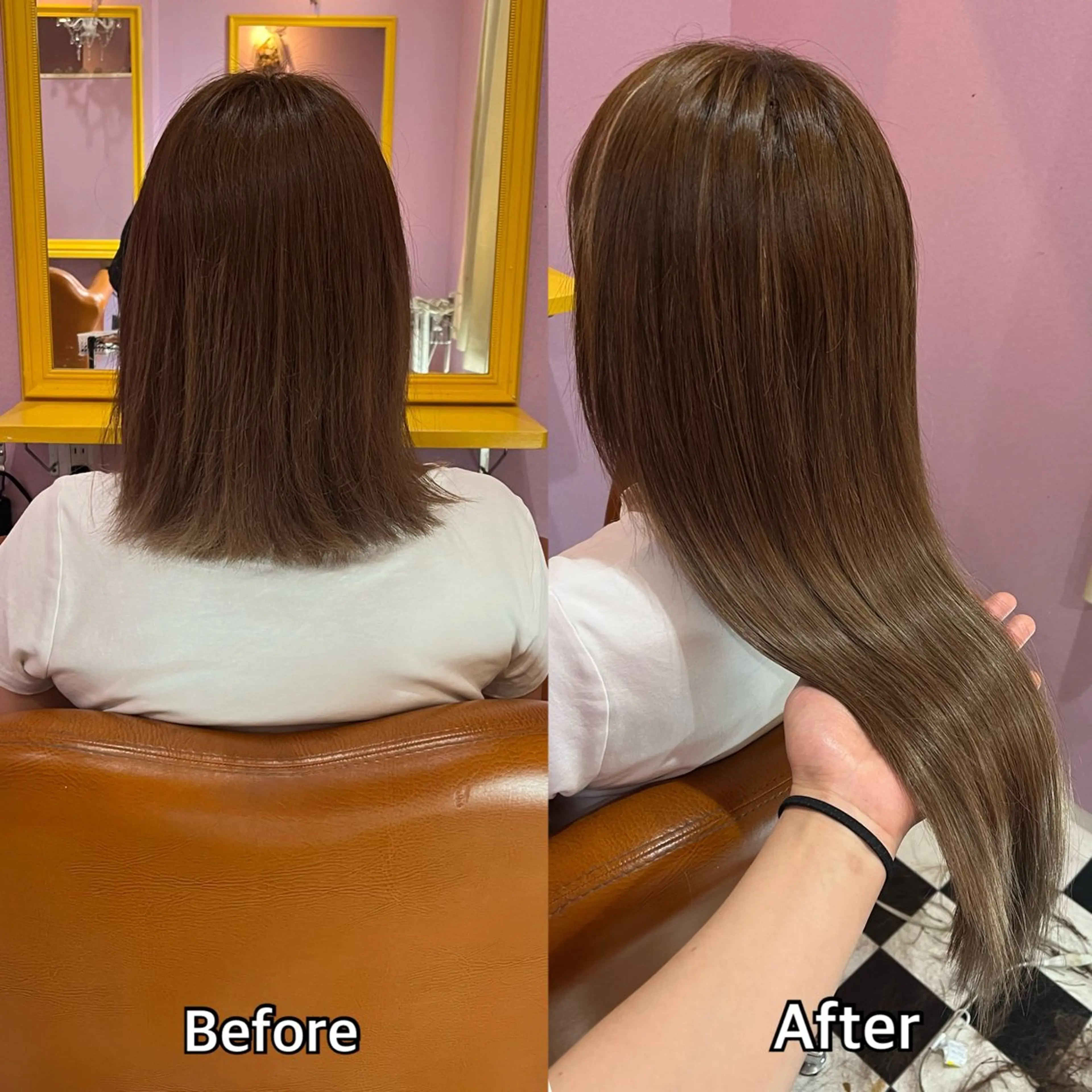 ロング シール＋ちび編み込み エクステ梅田🐨のヘアスタイル