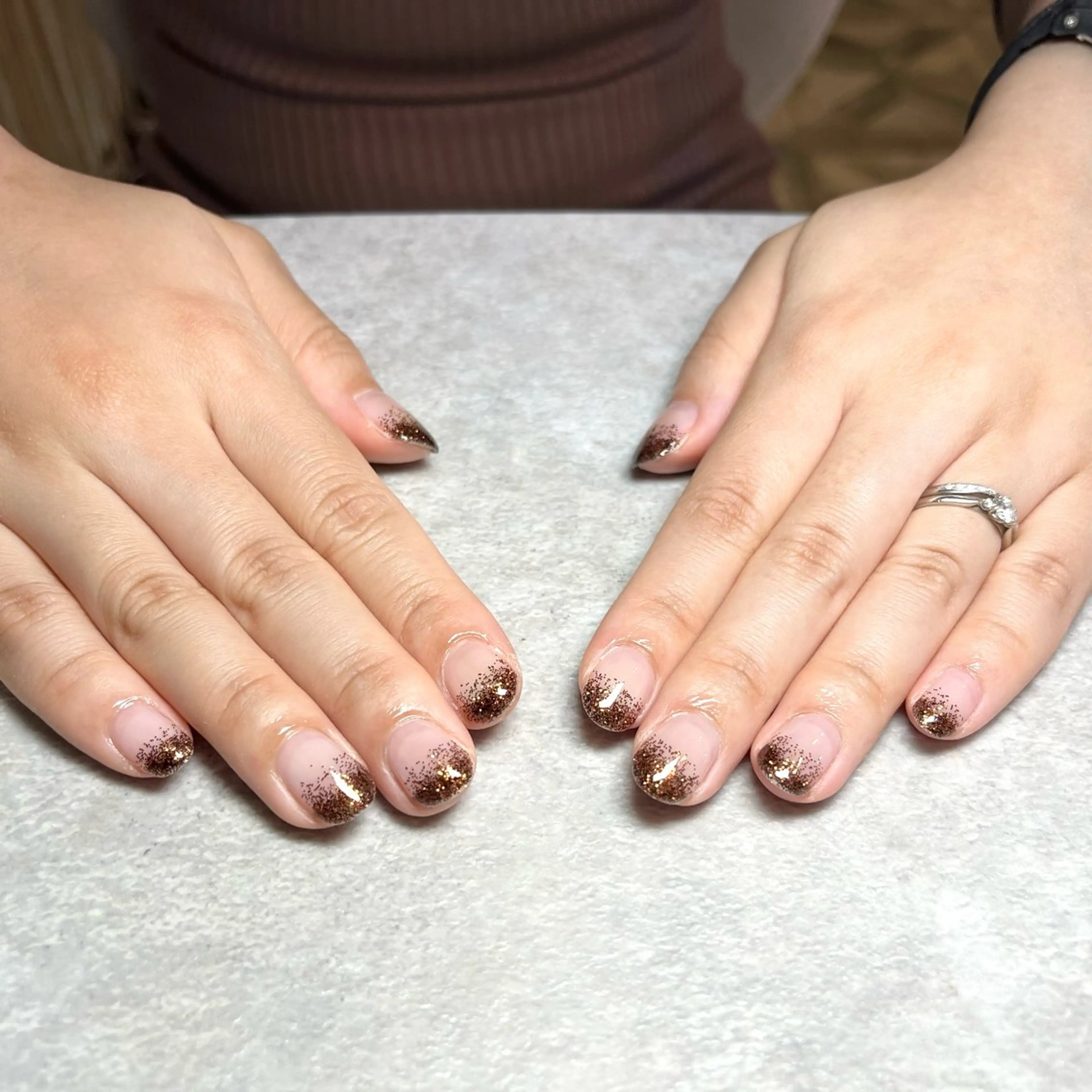 ネイル ラメ(グリッター) ラメグラデーション 🌻Sunrich Fuka🌻のネイルデザイン