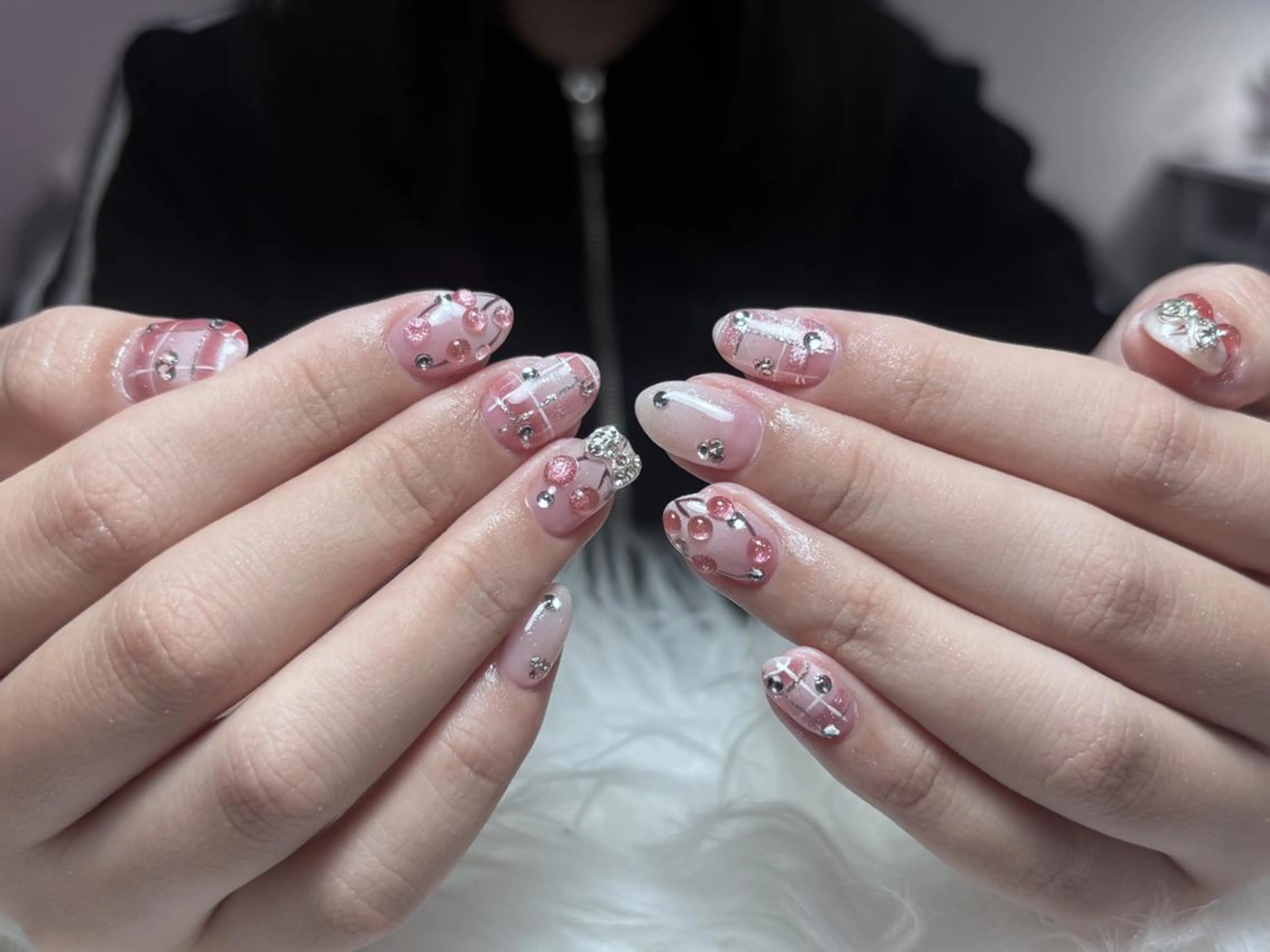 ネイル オーロラネイル 長さ出し フットネイル フレンチネイル ジェルネイル Mio💖Belle Nail Salonのネイルデザイン