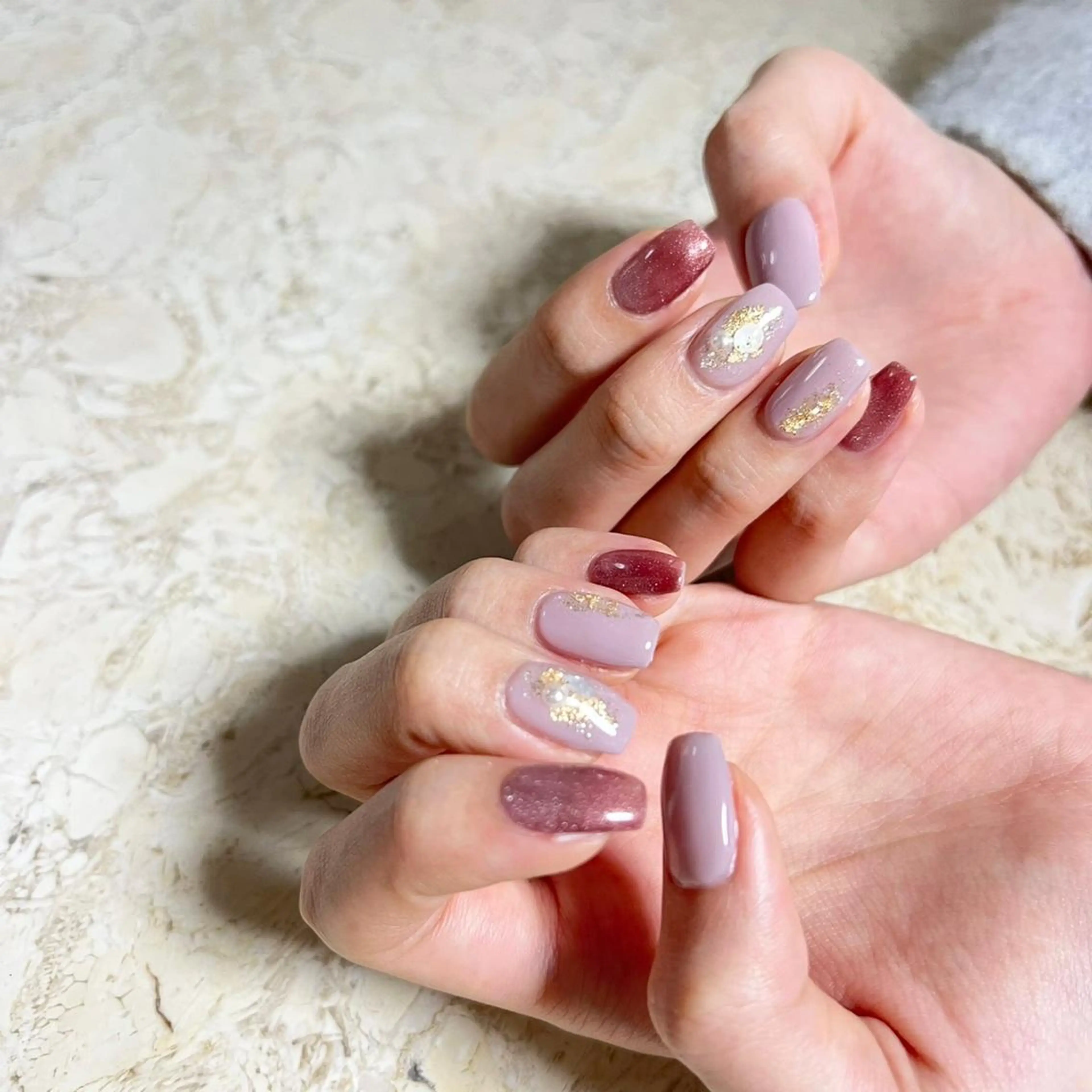 ネイル アートネイル フラワーネイル ジェルネイル 韓国ネイル ラメ(グリッター) ハンドネイル フットネイル nail salon mieux(ミュー)のマツエク・マツパデザイン