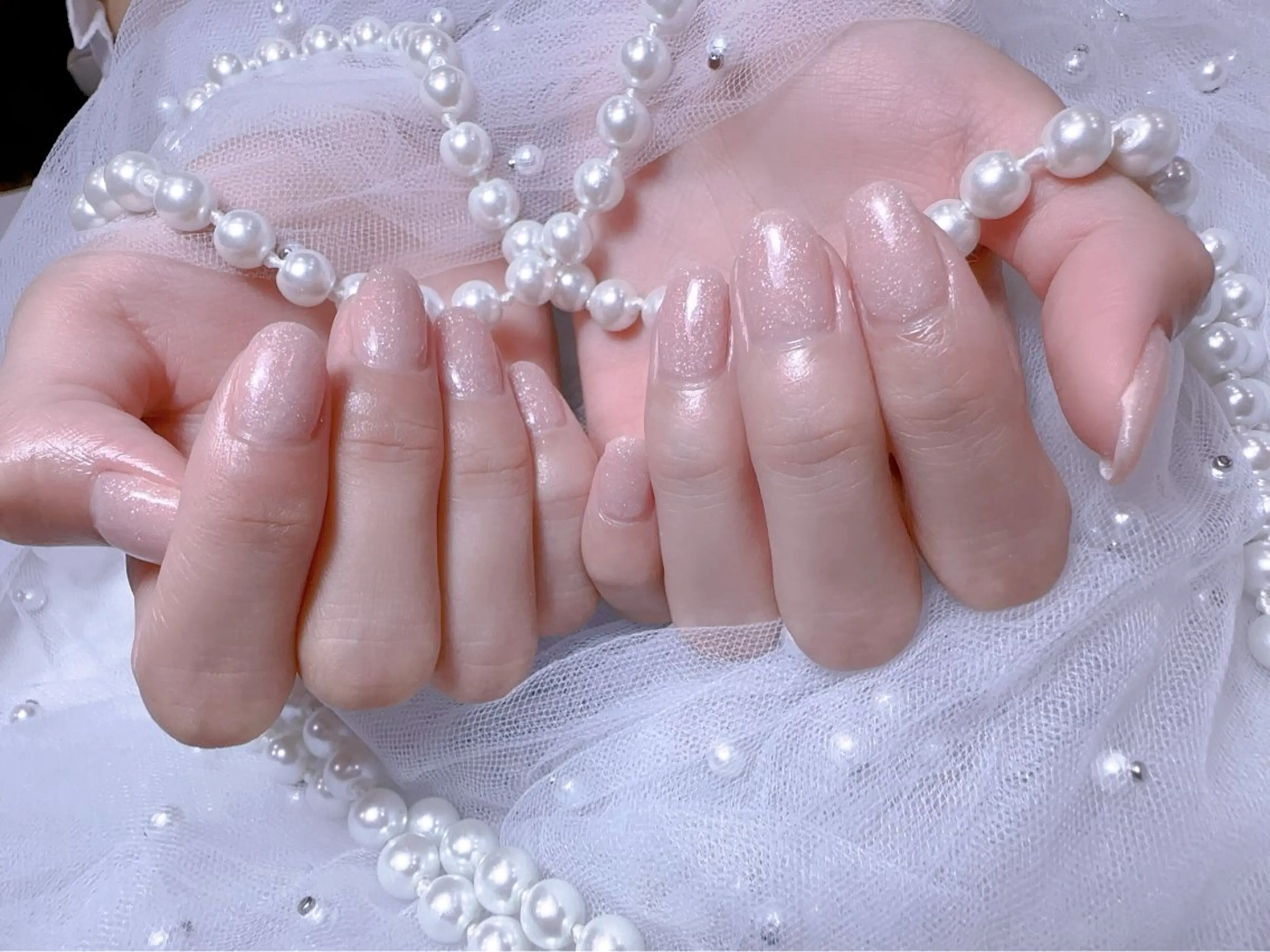 ネイル アートネイル フラッシュネイル フレンチネイル ガラスフレンチ グラデーション You&Me Miyuのネイルデザイン