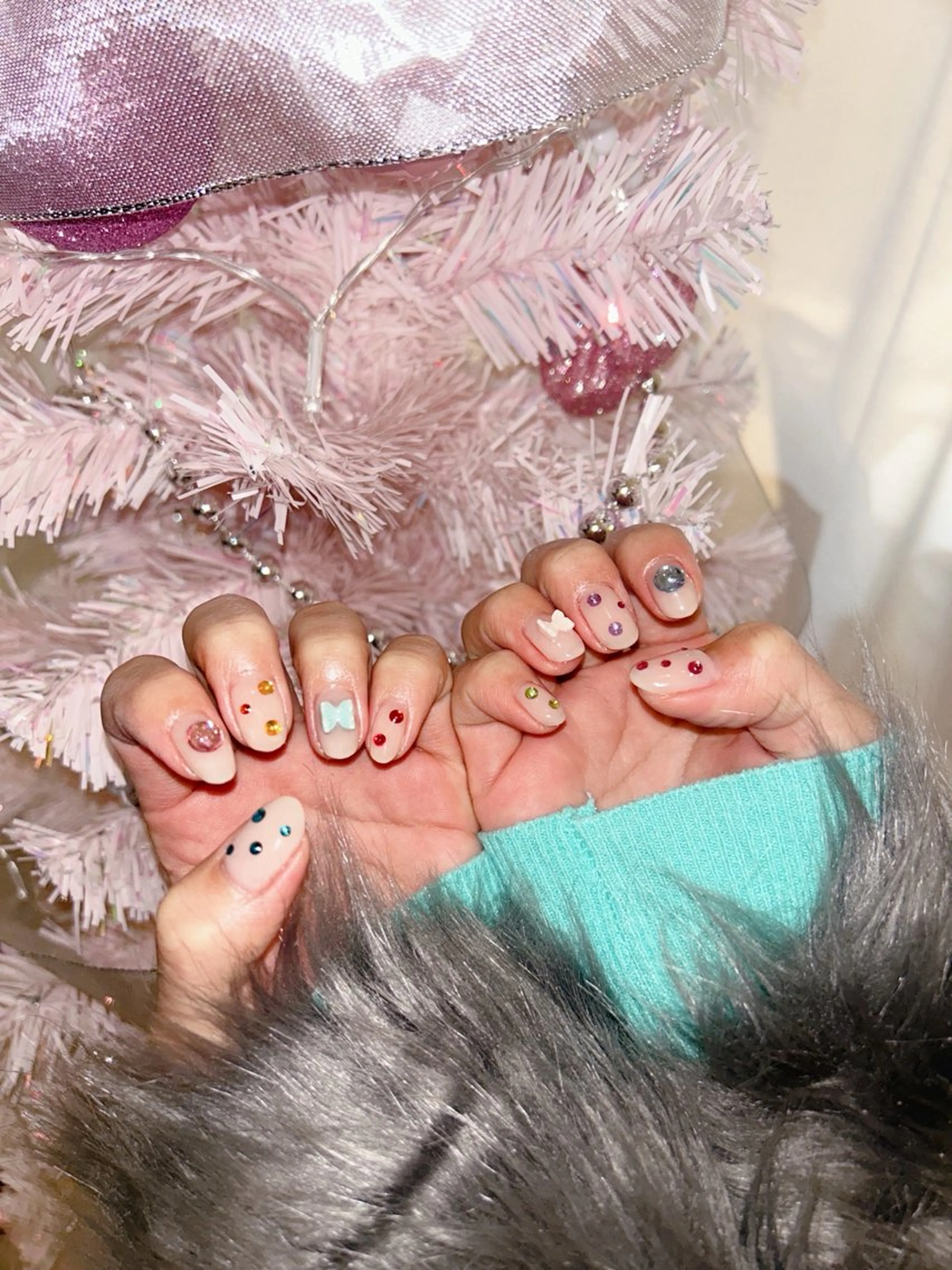 ネイル フレンチネイル グラデーション ワンカラーネイル ストーンネイル Naru Kelinailのネイルデザイン