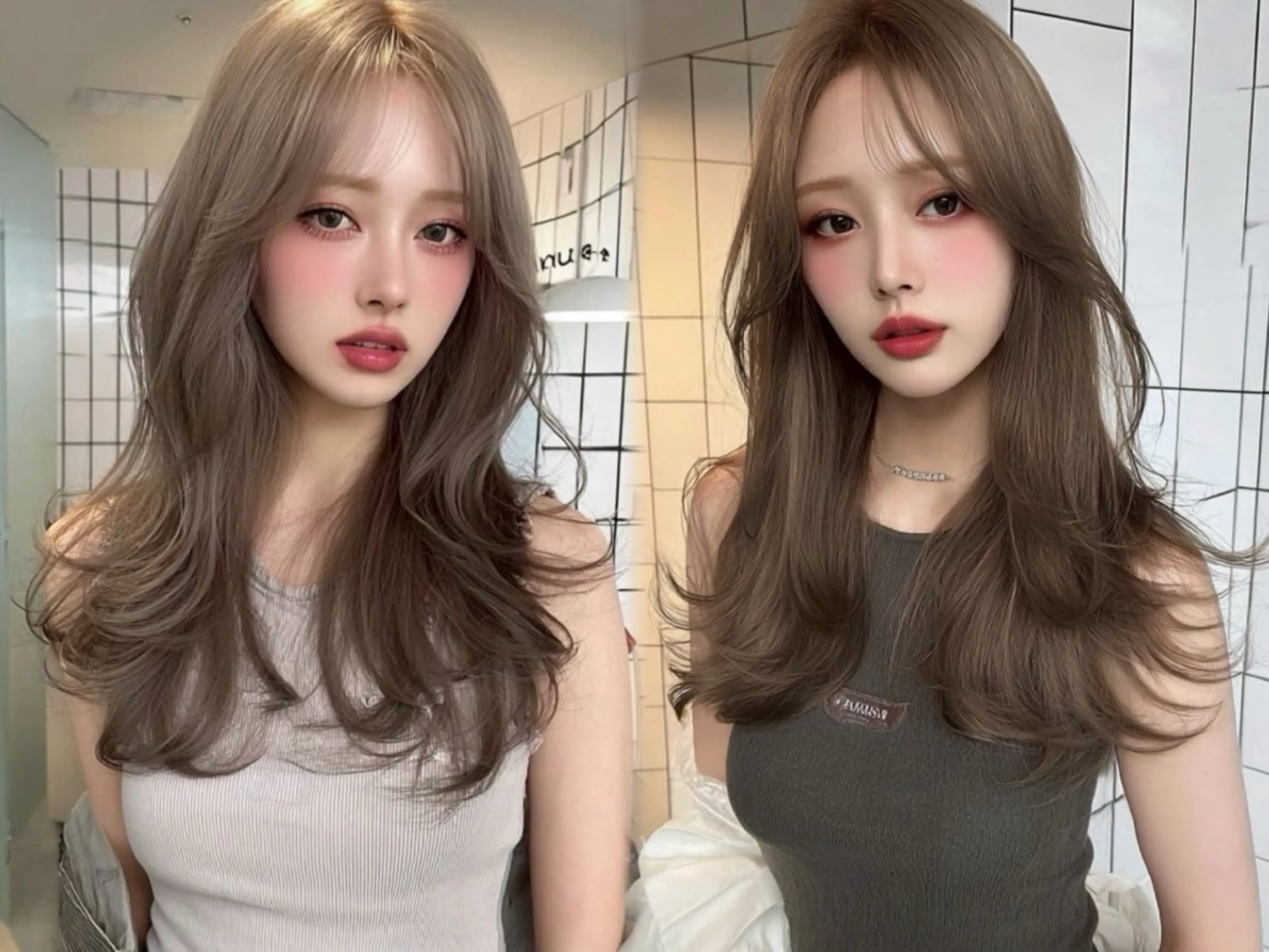 カラー ハイトーンカラー みなみ/盛れる顔周り /マツエク/透明感のヘアスタイル