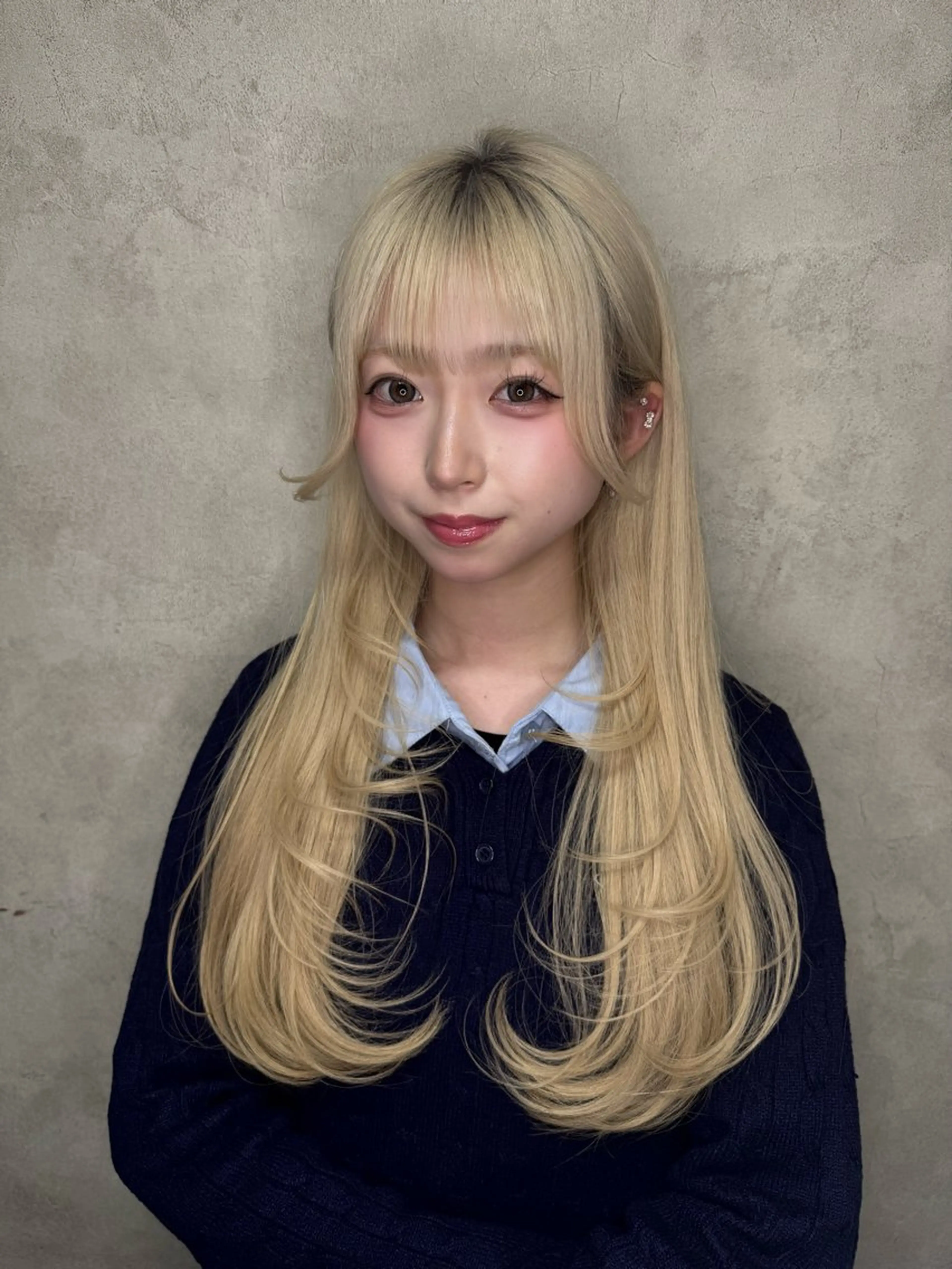 ロング カラー ブリーチ ハイトーンカラー 韓国風ヘア レイヤーカット カット ヘアカラー モテ💖愛され🫶 とわのヘアスタイル