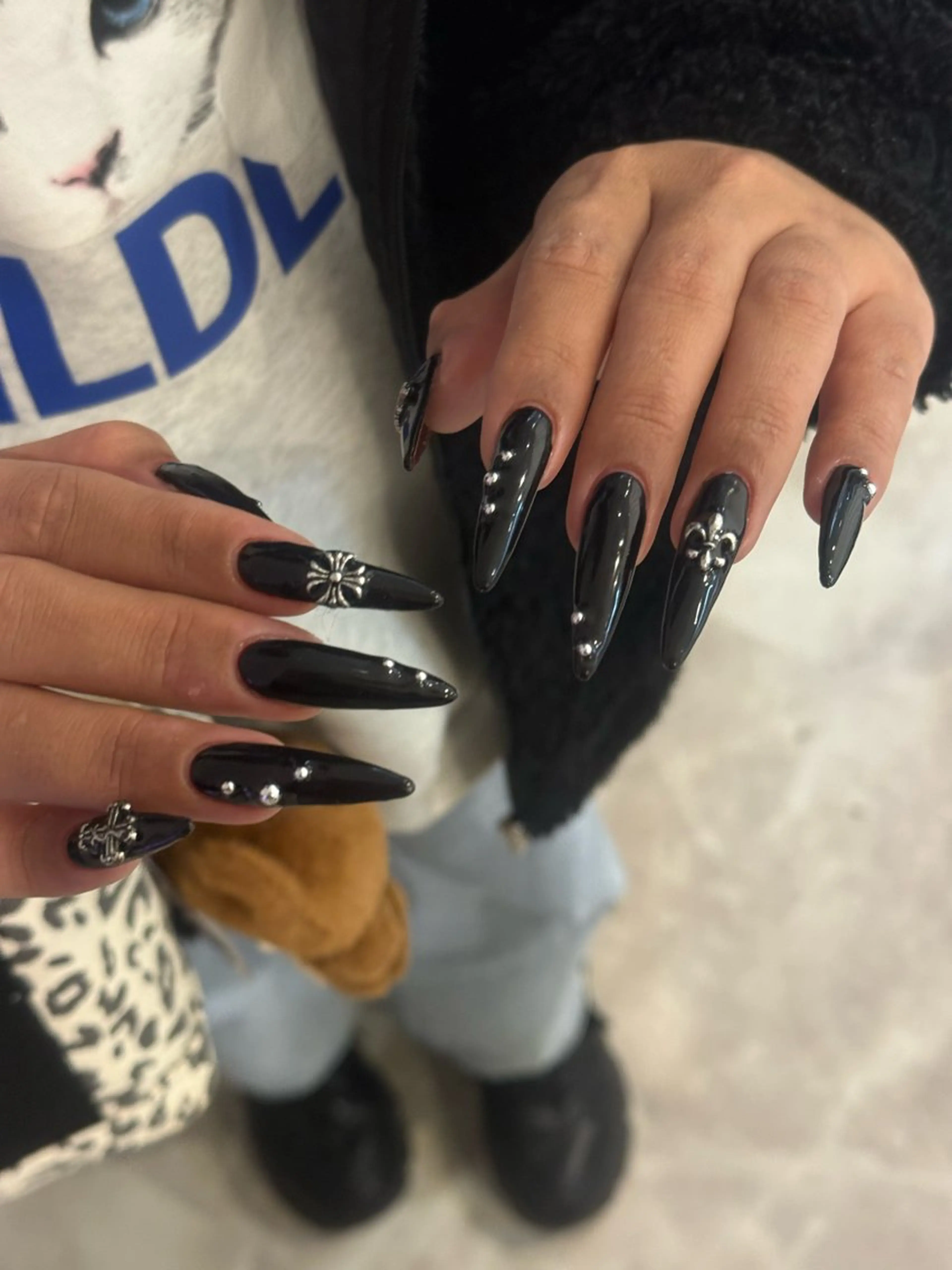 ネイル 長さ出し ロングネイル シンプルネイル ひめ #AIR NAILのネイルデザイン