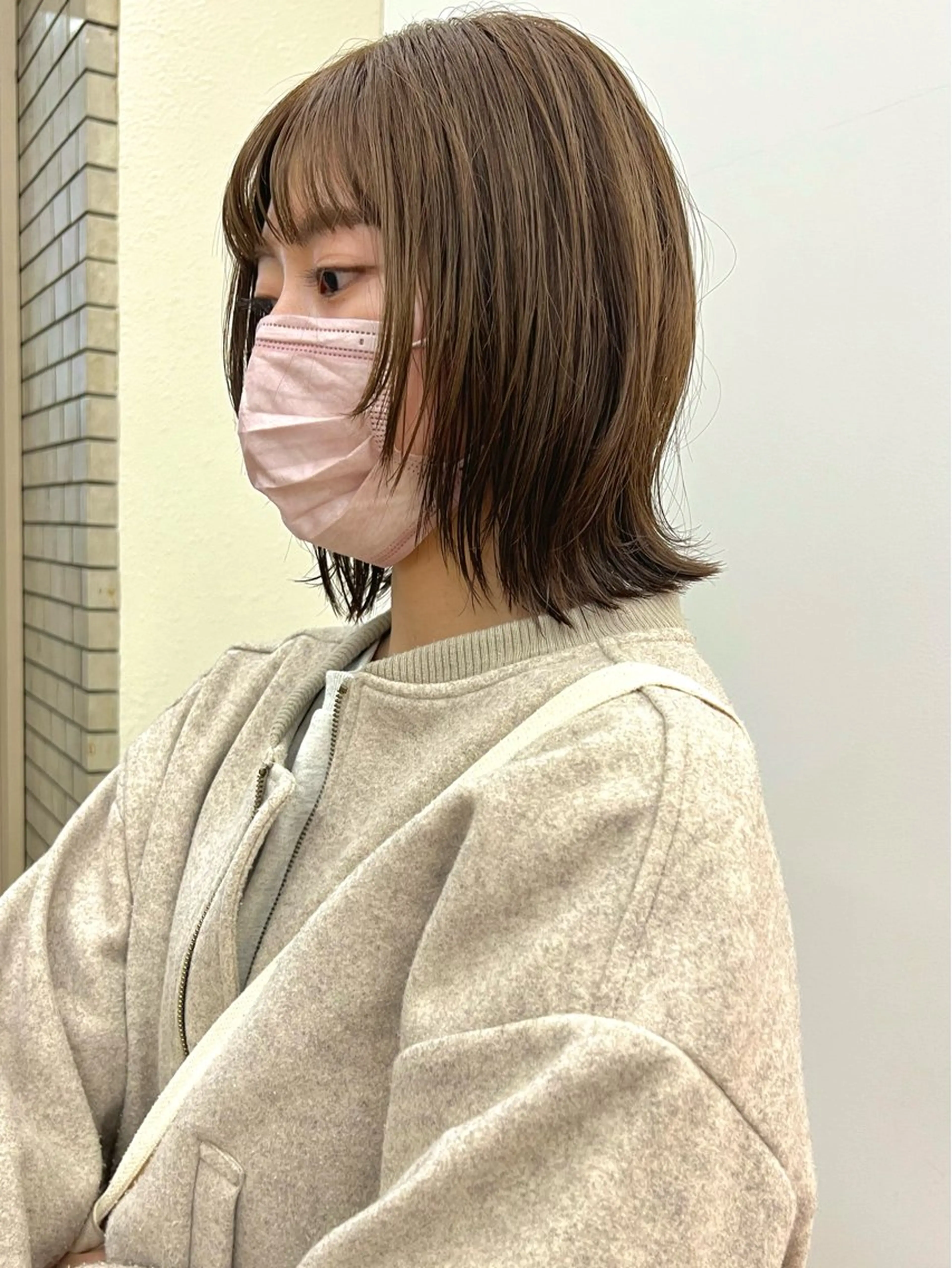 ミディアム カット ヘアカラー トリートメント 矢場町/栄/上前津/ 佐藤祐希のヘアスタイル