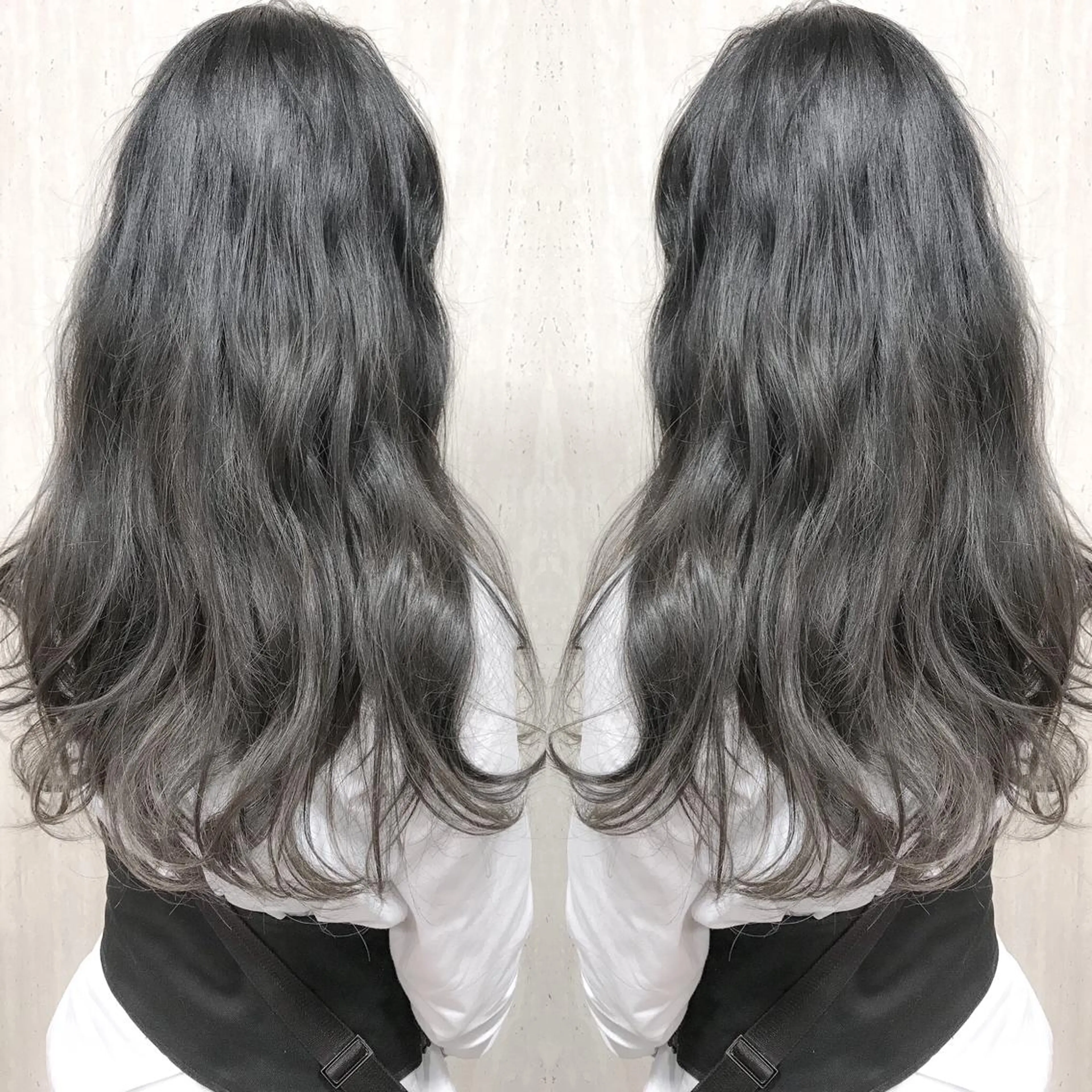 セミロング カラー グレージュ ハイトーンカラー ヘアカラー BOX mico.のヘアスタイル