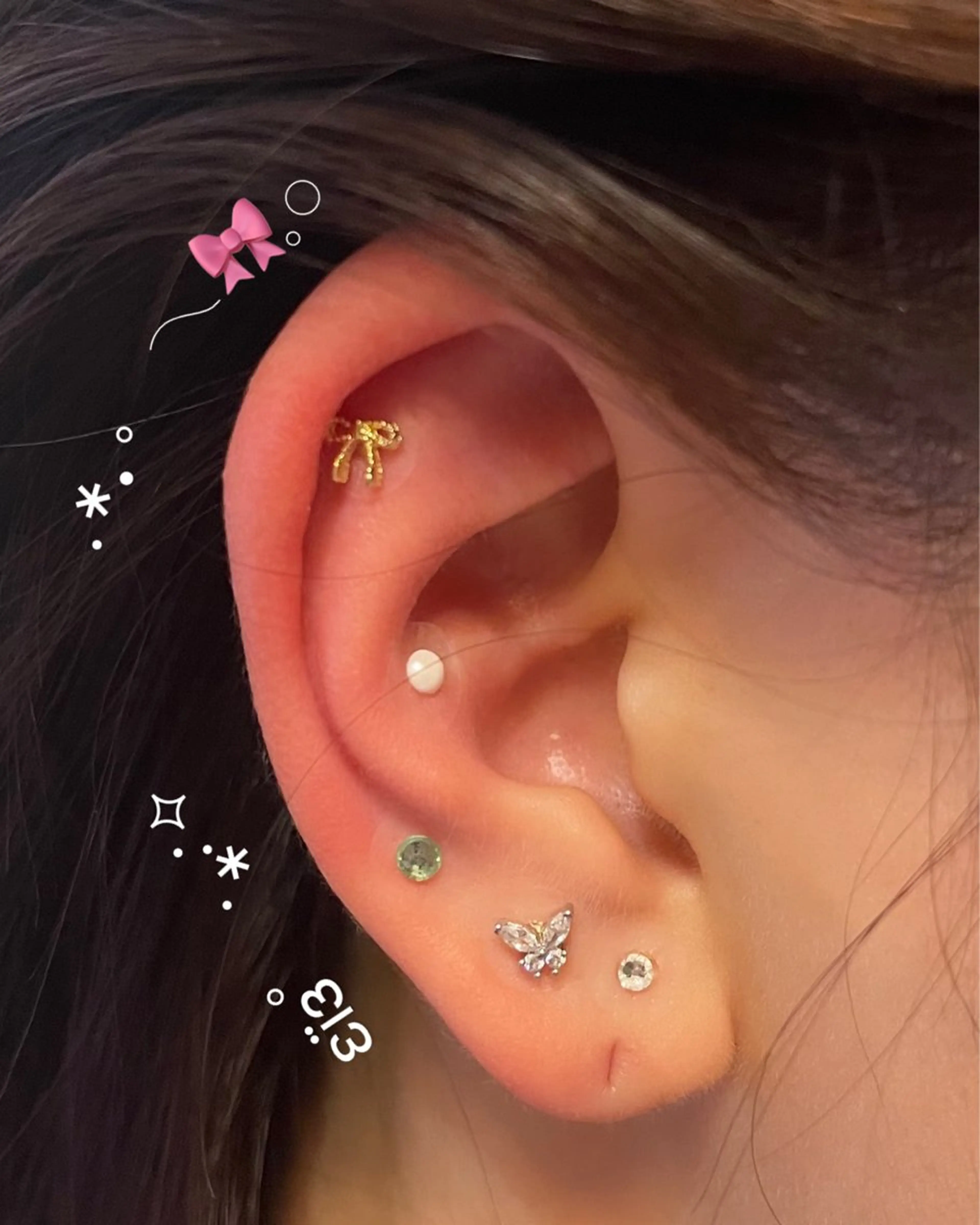 【minimo限定価格❣️】耳つぼジュエリー12個まで👂🏻🎀(片耳6個)の写真