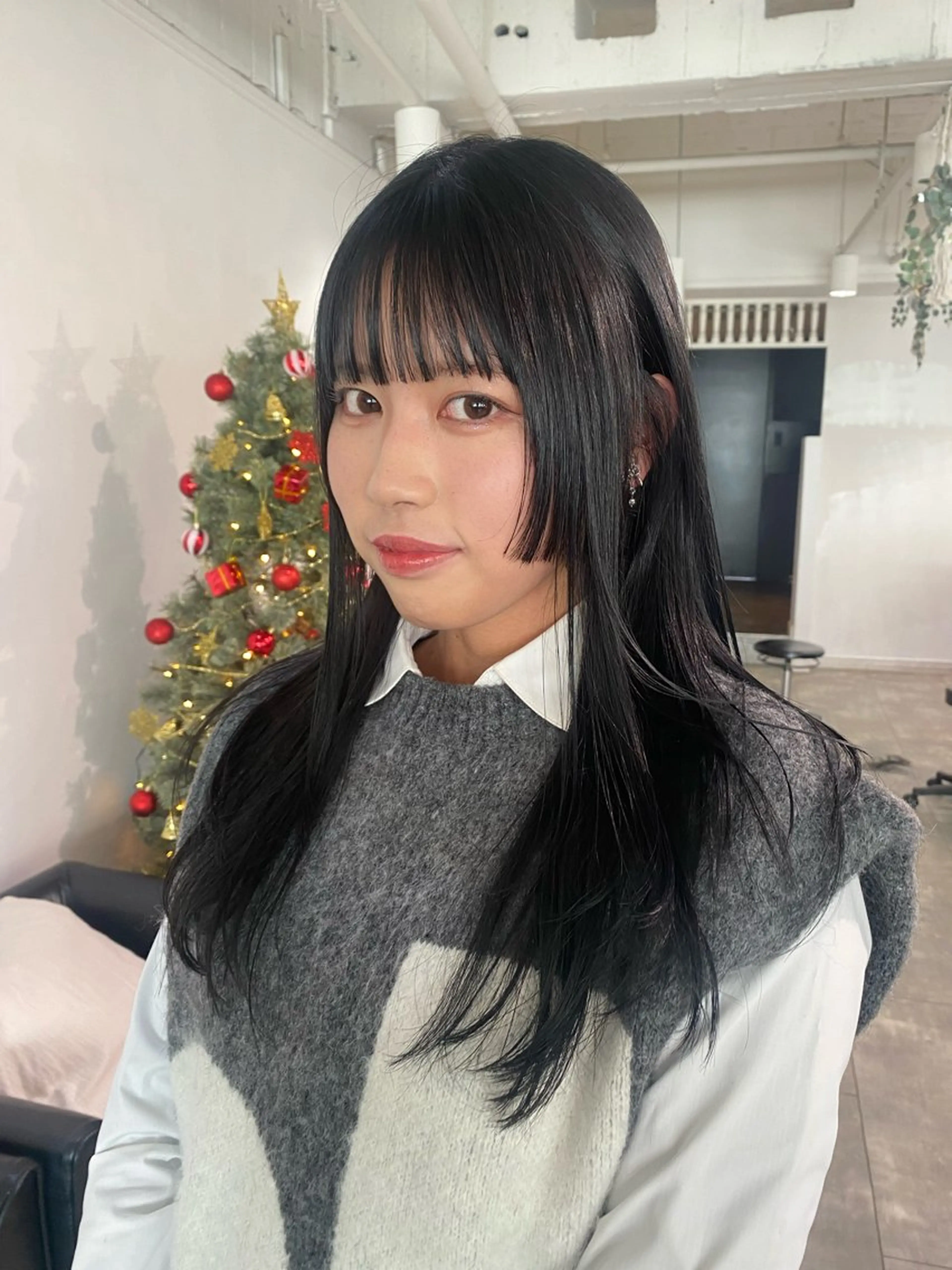 ロング ヘアカラー トリートメント ハッシュカット /レイヤー/大阪中津のヘアスタイル