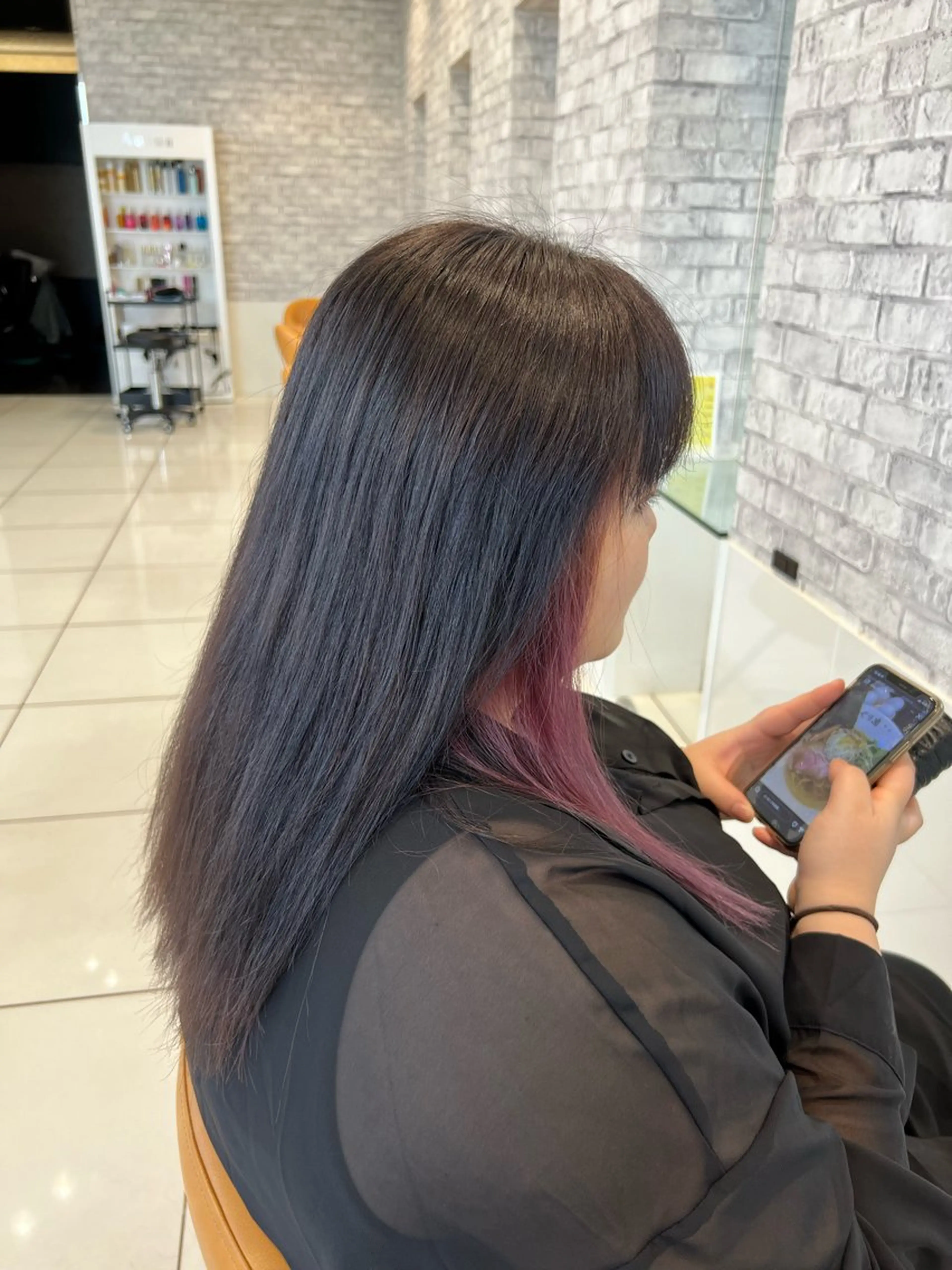 ロング パープルカラー カット ヘアカラー トリートメント Oops旧TABOO 早野太郎のヘアスタイル