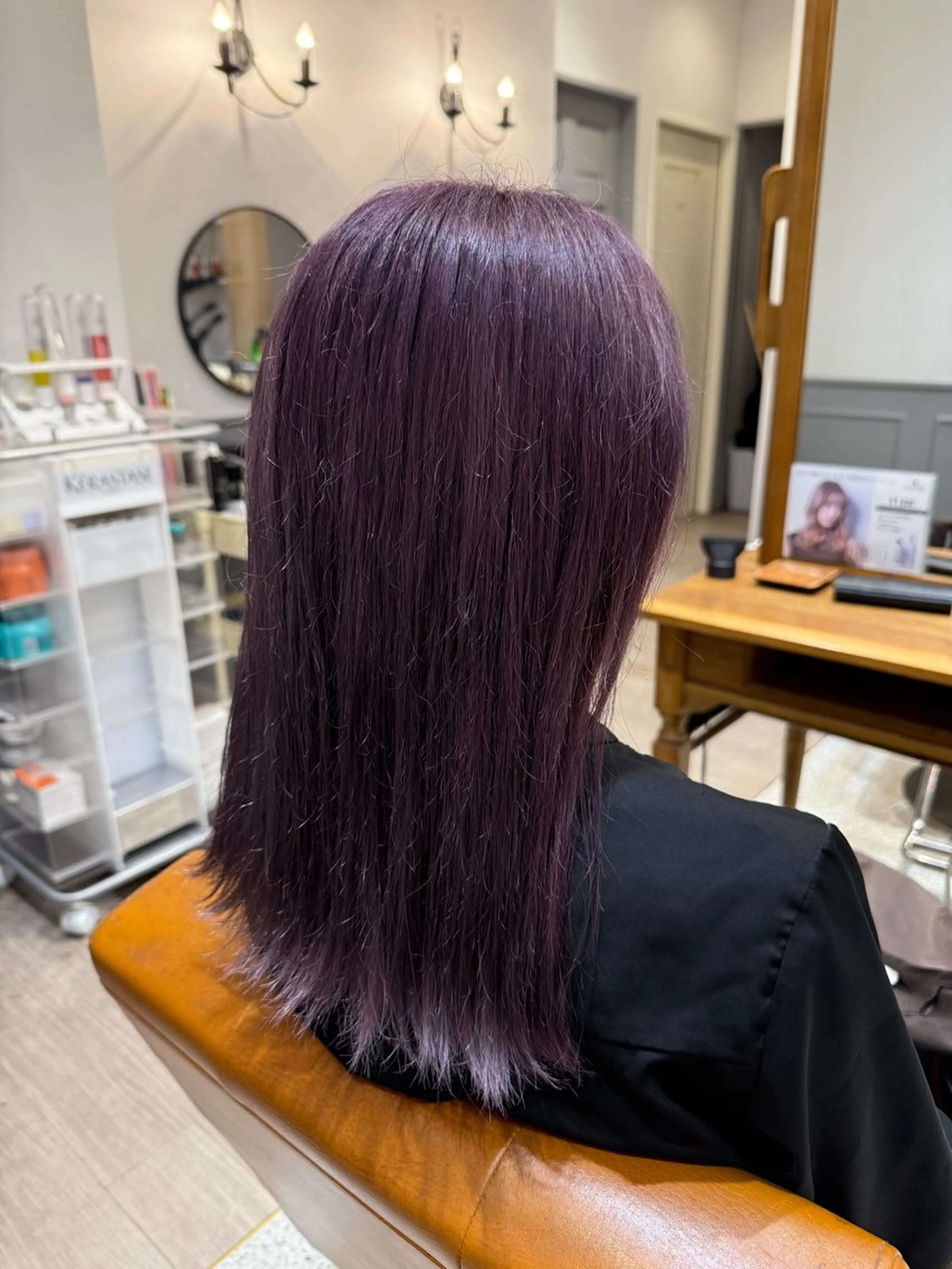 セミロング ヘアカラー 立花 莉奈のヘアスタイル