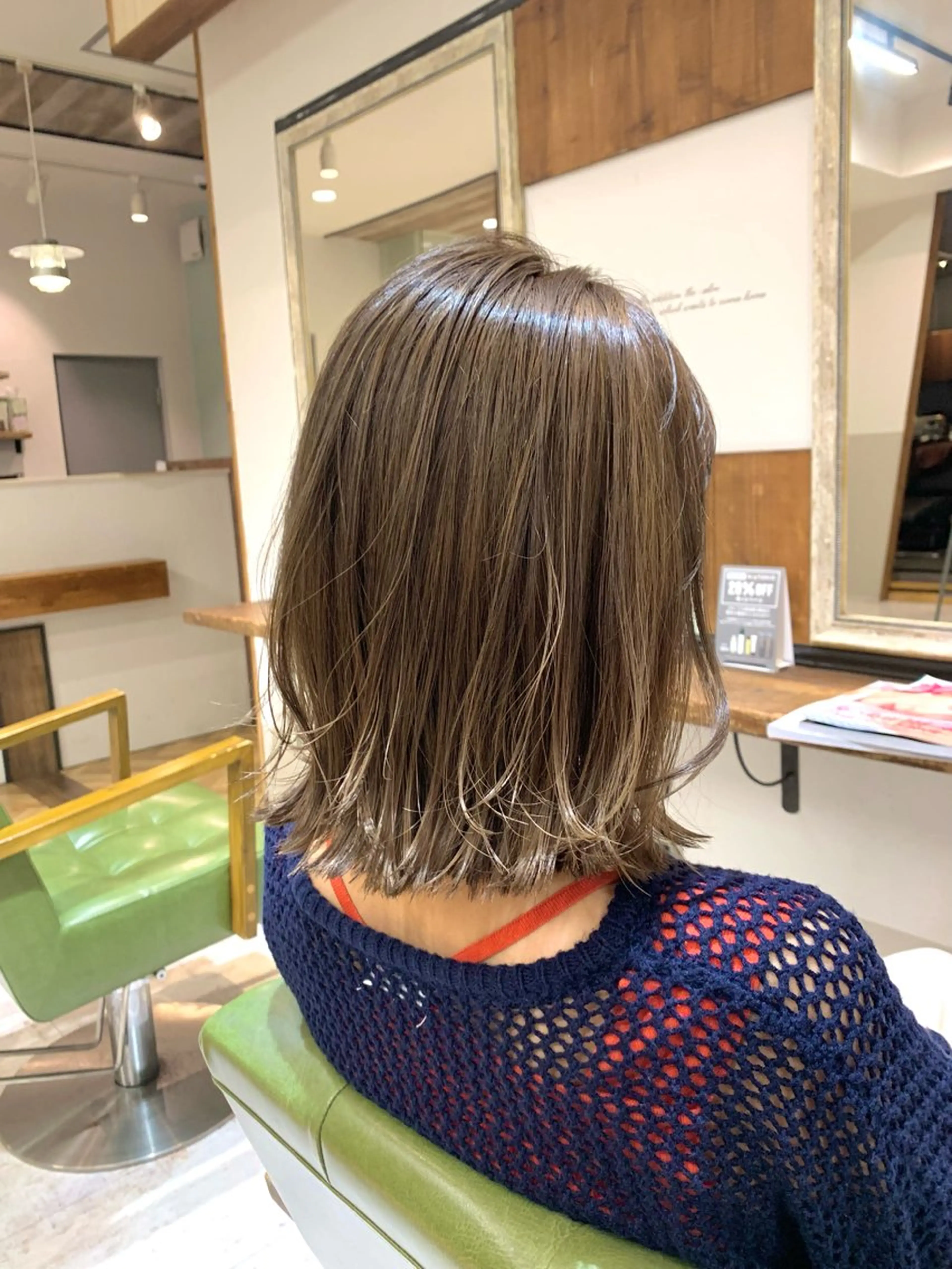 ミディアム カラー rinrin 天文館のヘアスタイル