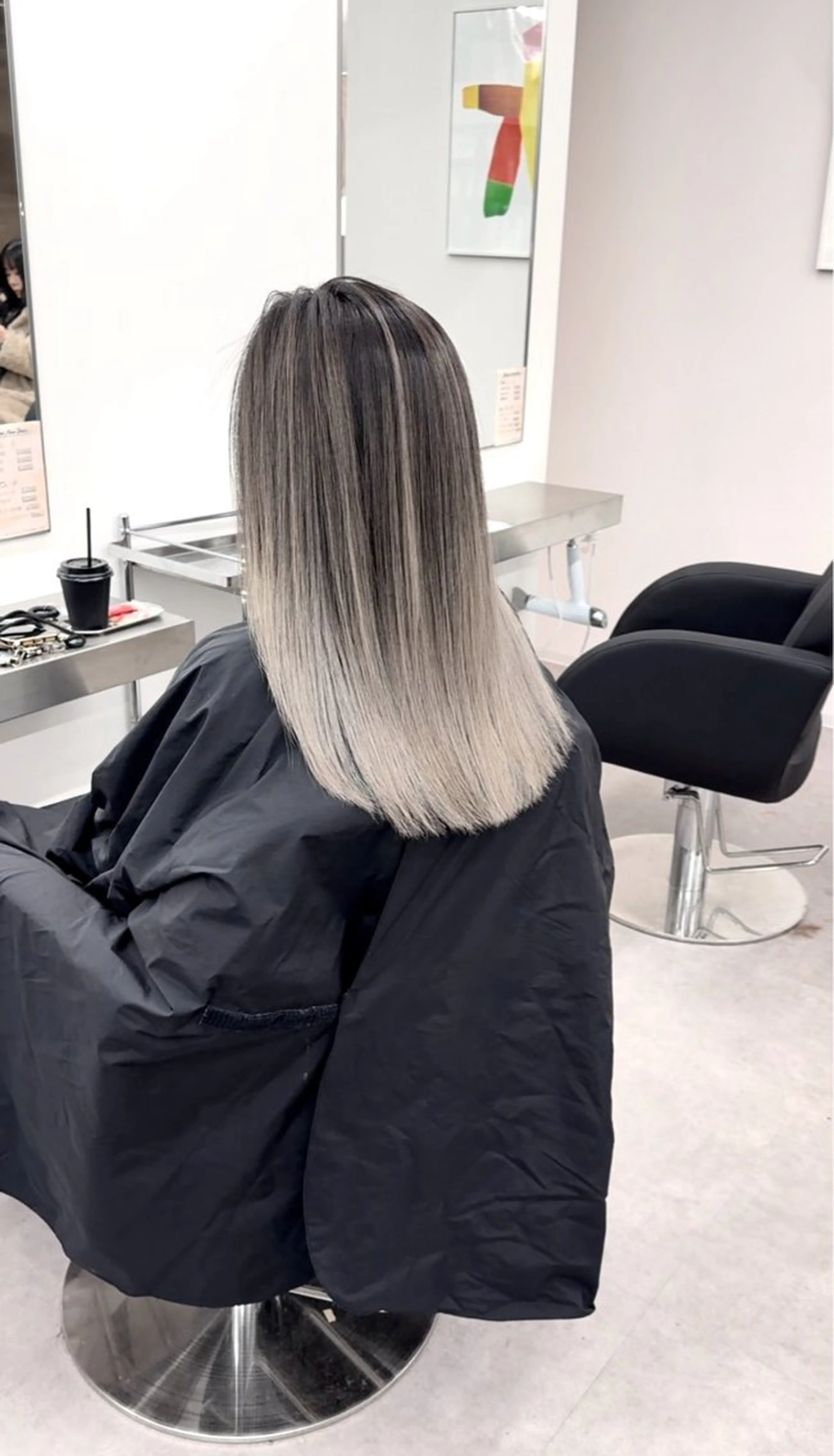 セミロング カラー ブリーチ×エクステ 超特化美容師のヘアスタイル