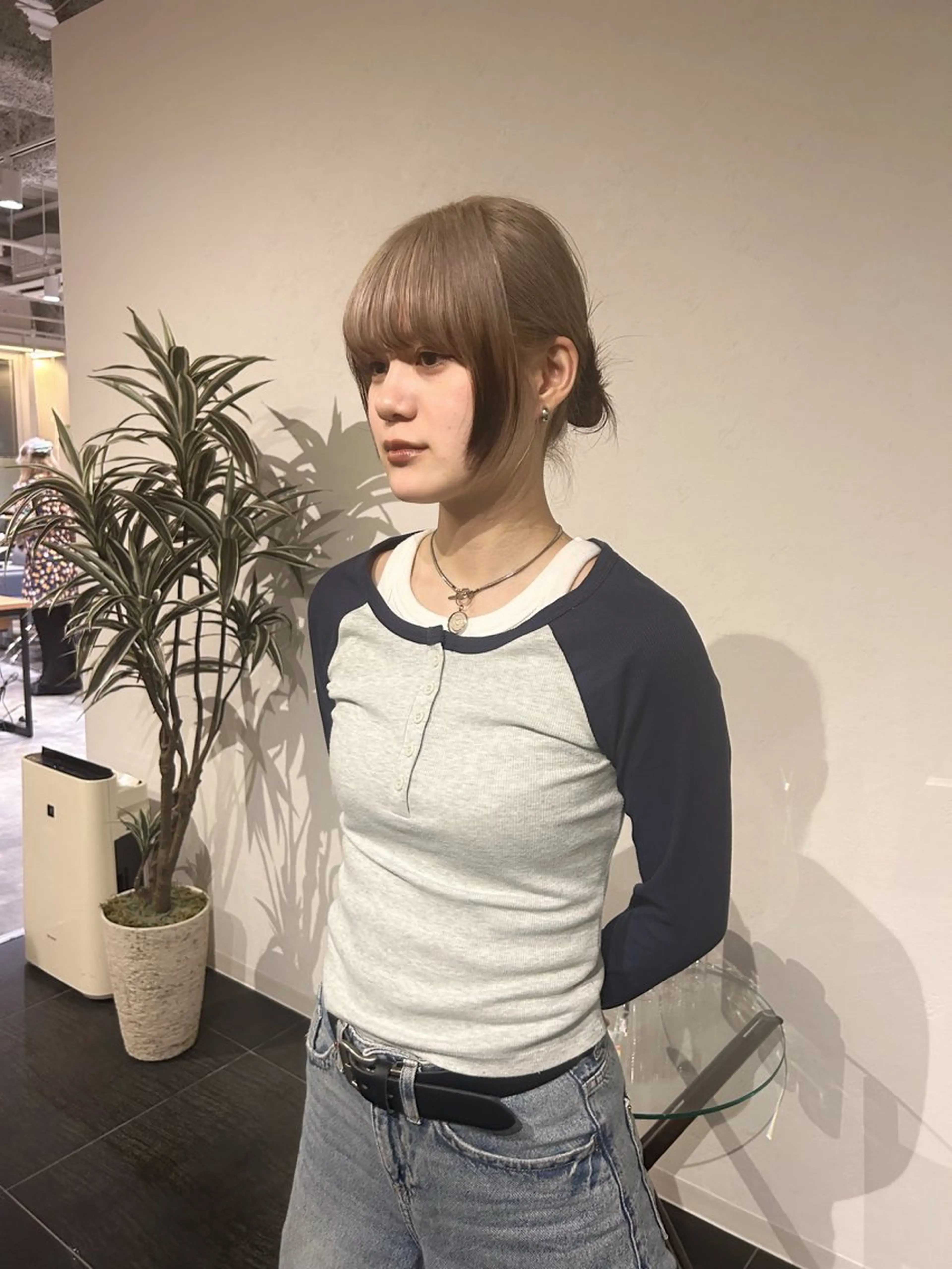 セミロング カラー ヘアカラー hinano ヒナノのヘアスタイル