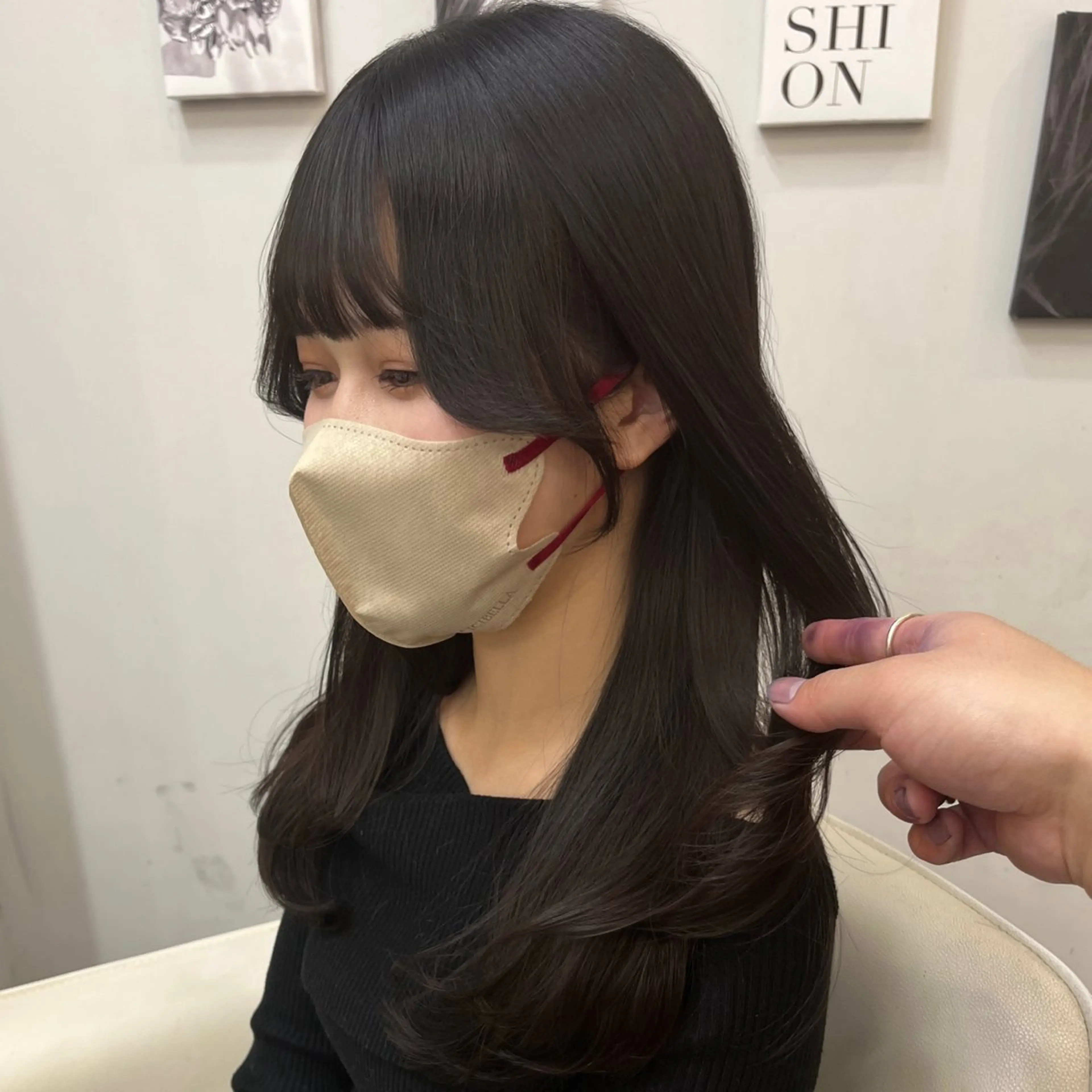ロング 顔周りカット 韓国風ヘア 似合わせカット 小顔カット 店長【似合わせヘア】 前杉健太のヘアスタイル