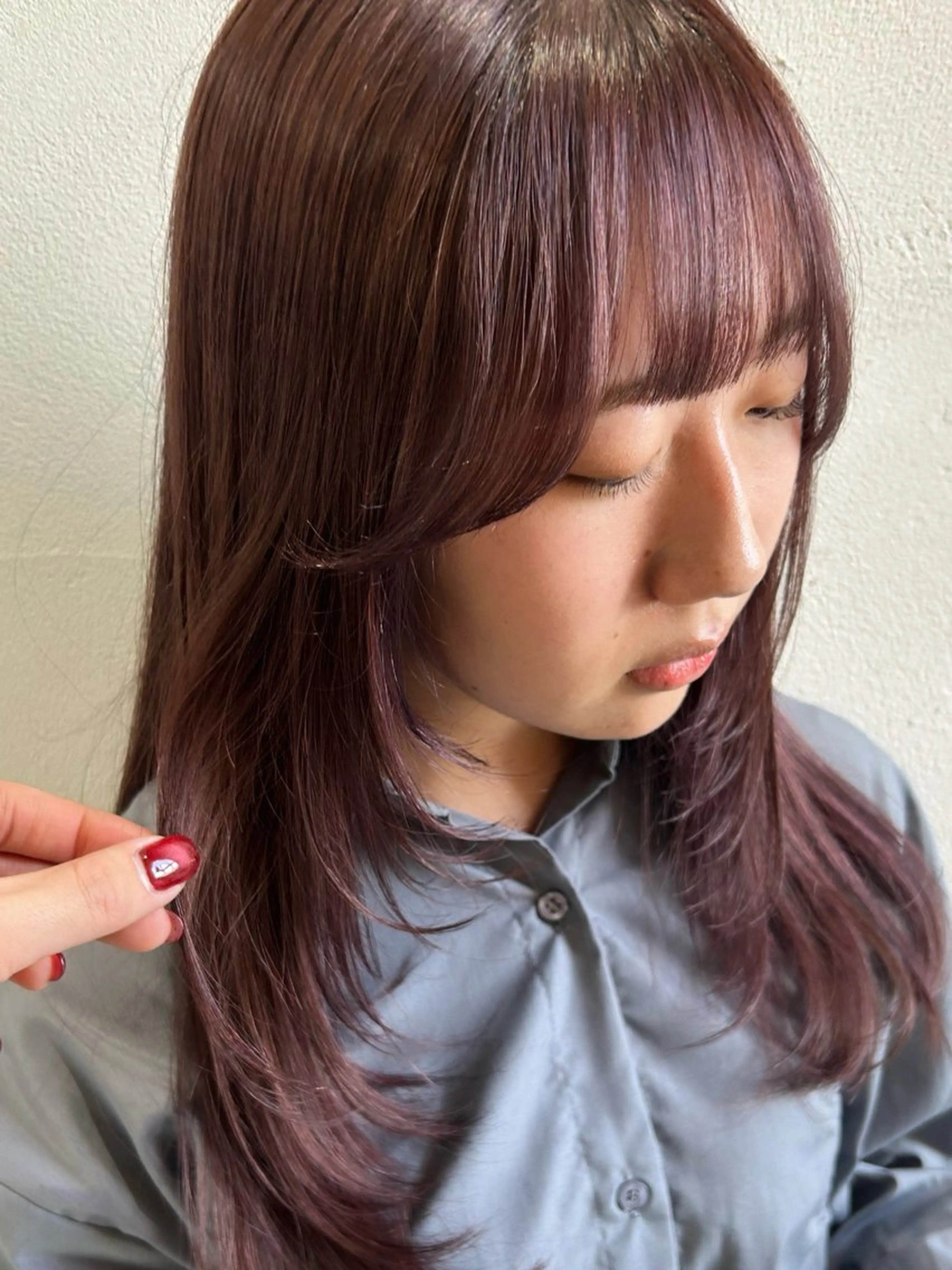 セミロング カット ヘアカラー トリートメント 剣持友希/ifh iizuka/高崎のヘアスタイル