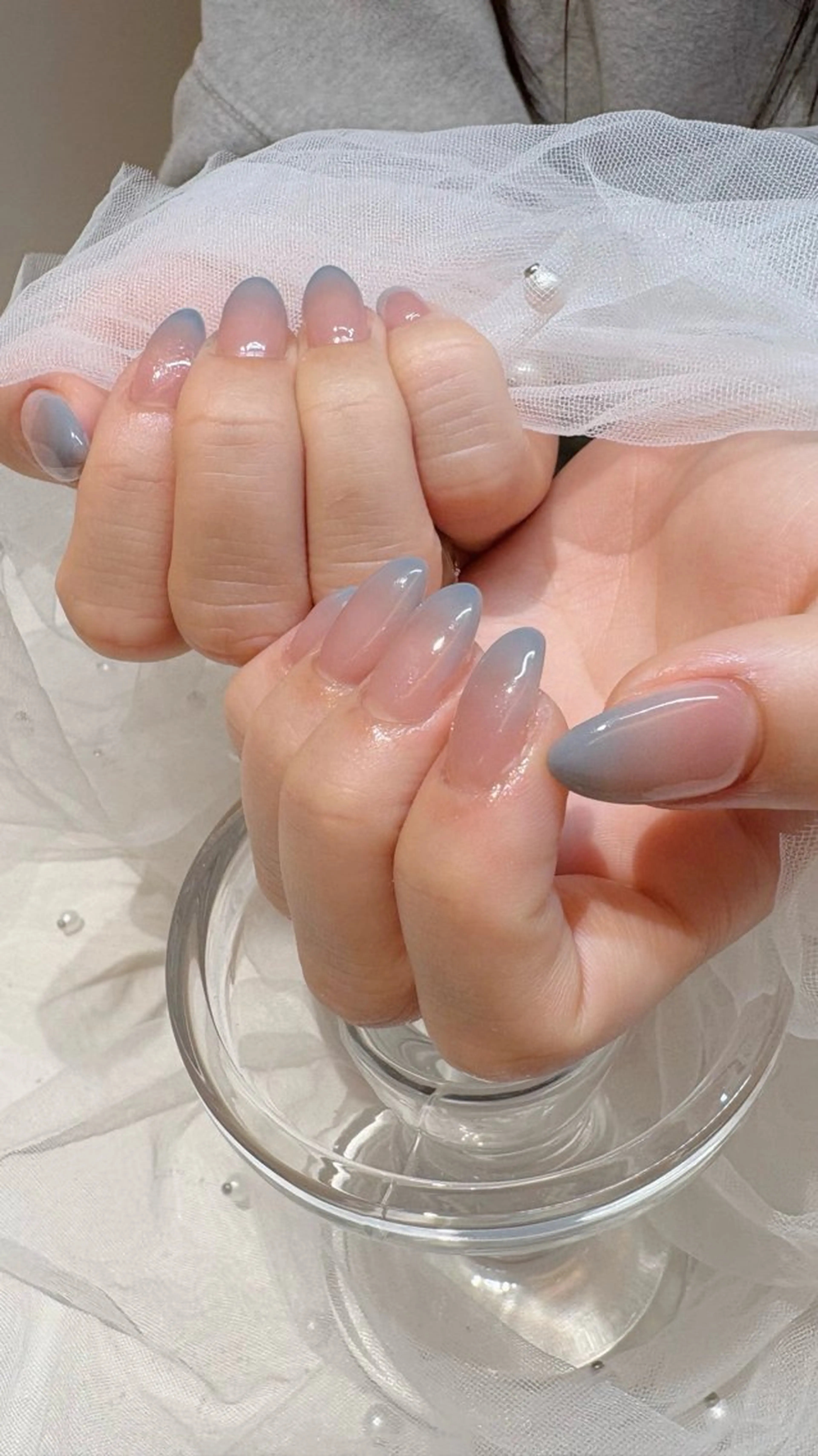 ネイル グラデーション ピンク ハンドネイル マグネット/心斎橋 LoLo.カレラのネイルデザイン