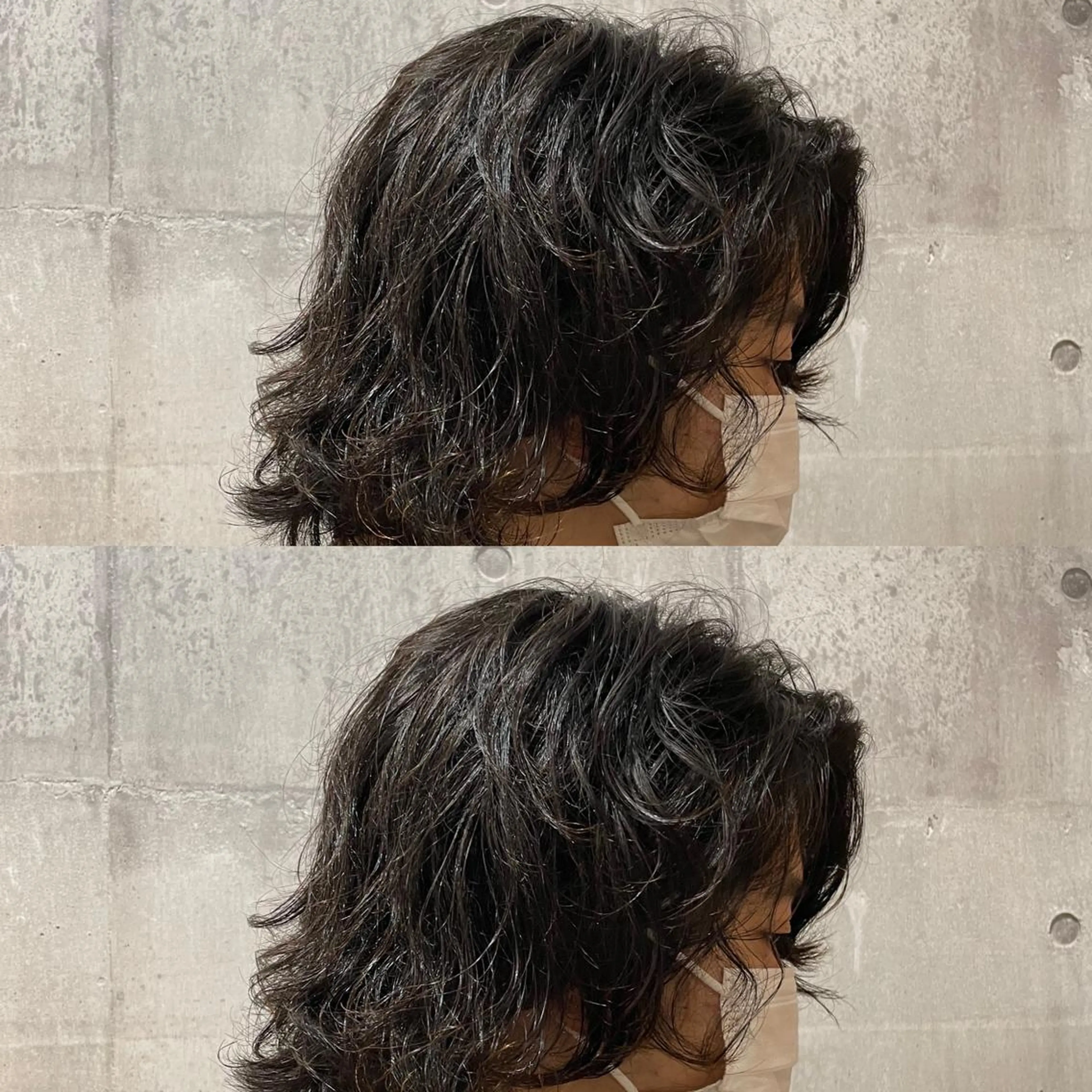 ミディアム パーマ メンズ 高橋 宏輔のヘアスタイル