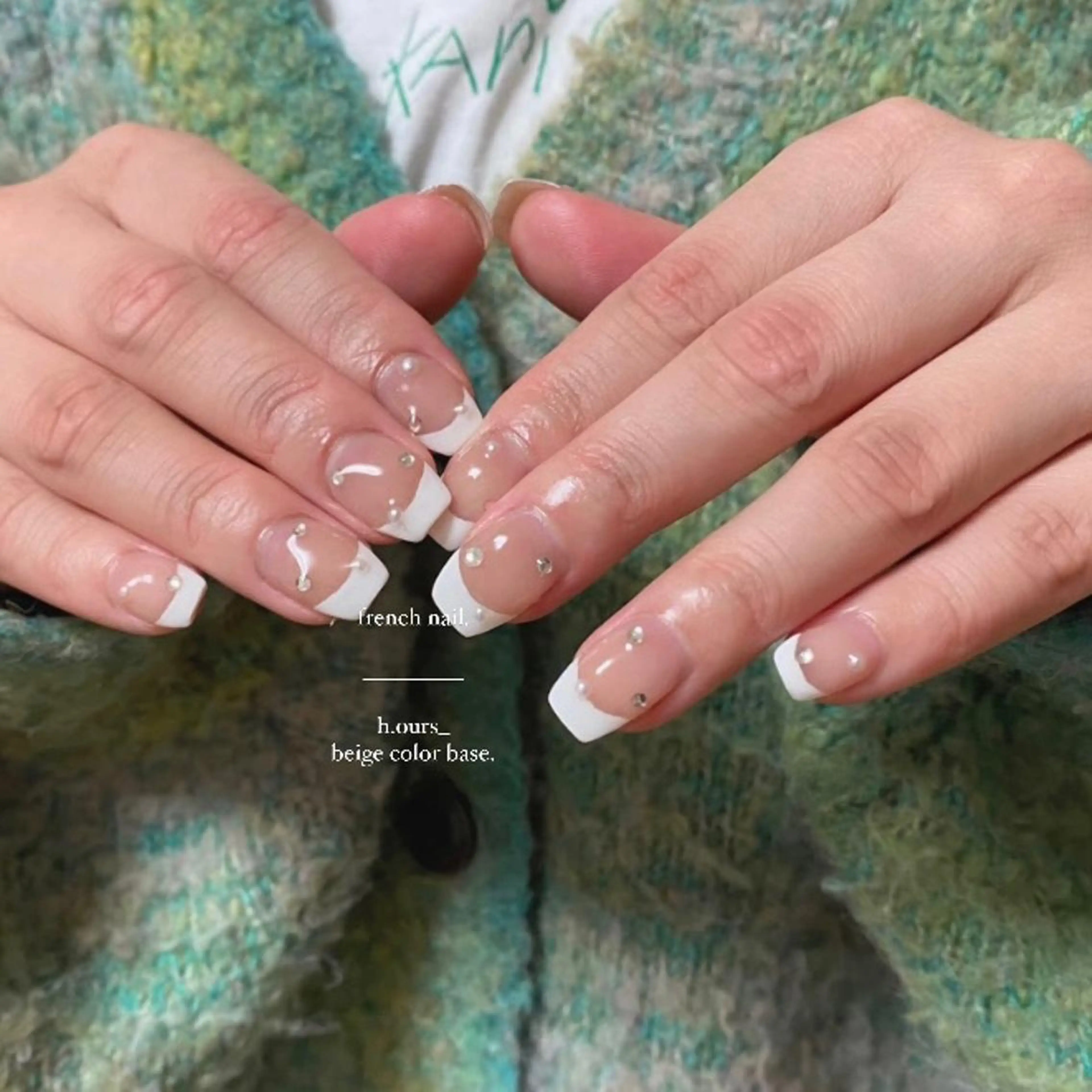 ネイル フレンチネイル ワンカラーネイル ピンク ピンクベージュ シンプルネイル h.ours _のネイルデザイン