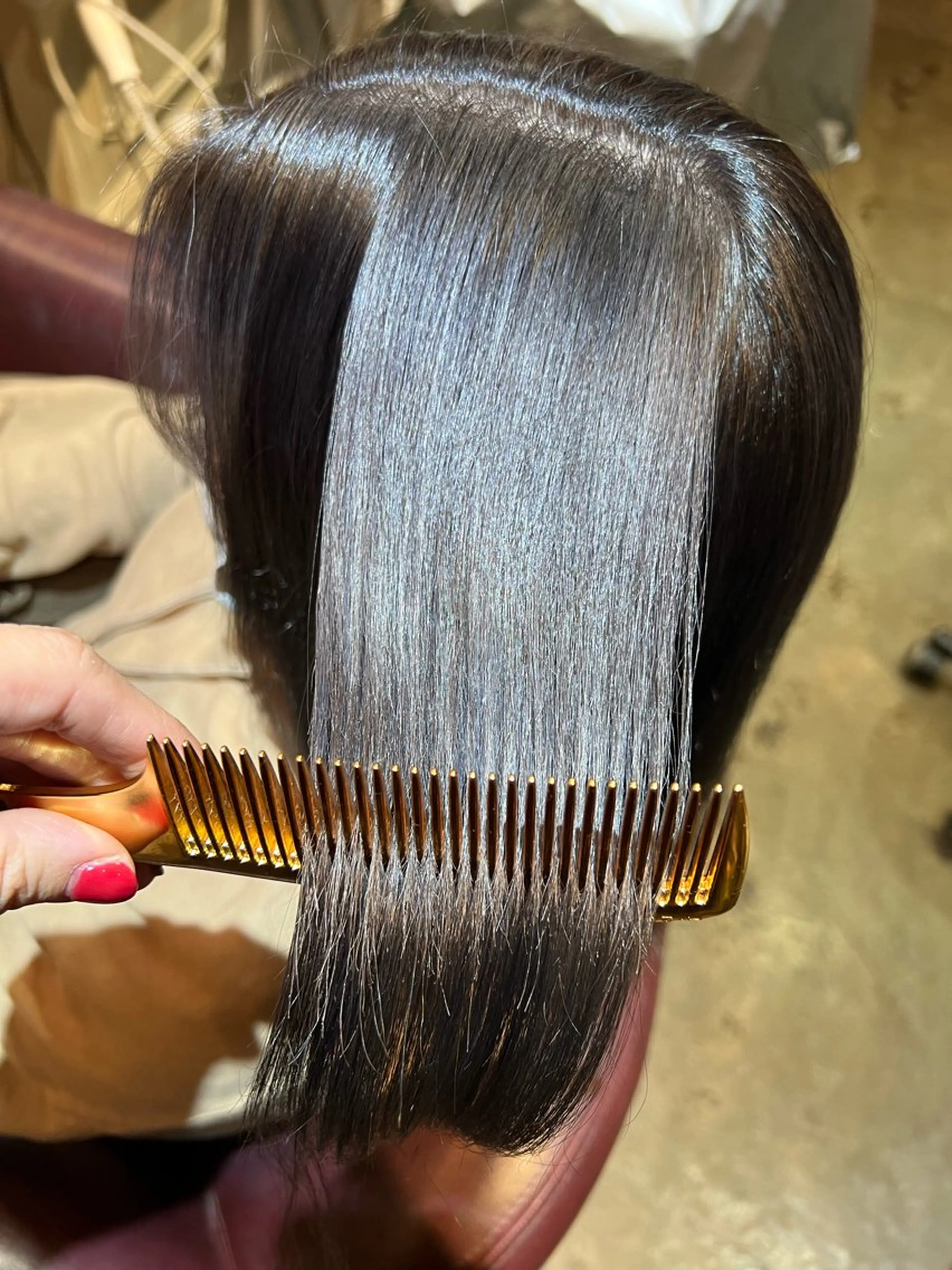 セミロング パーマ 髪質改善 酸性ストレート ストレートパーマ トリートメント ハイライト/インナー /ブリーチ/レイヤーのヘアスタイル