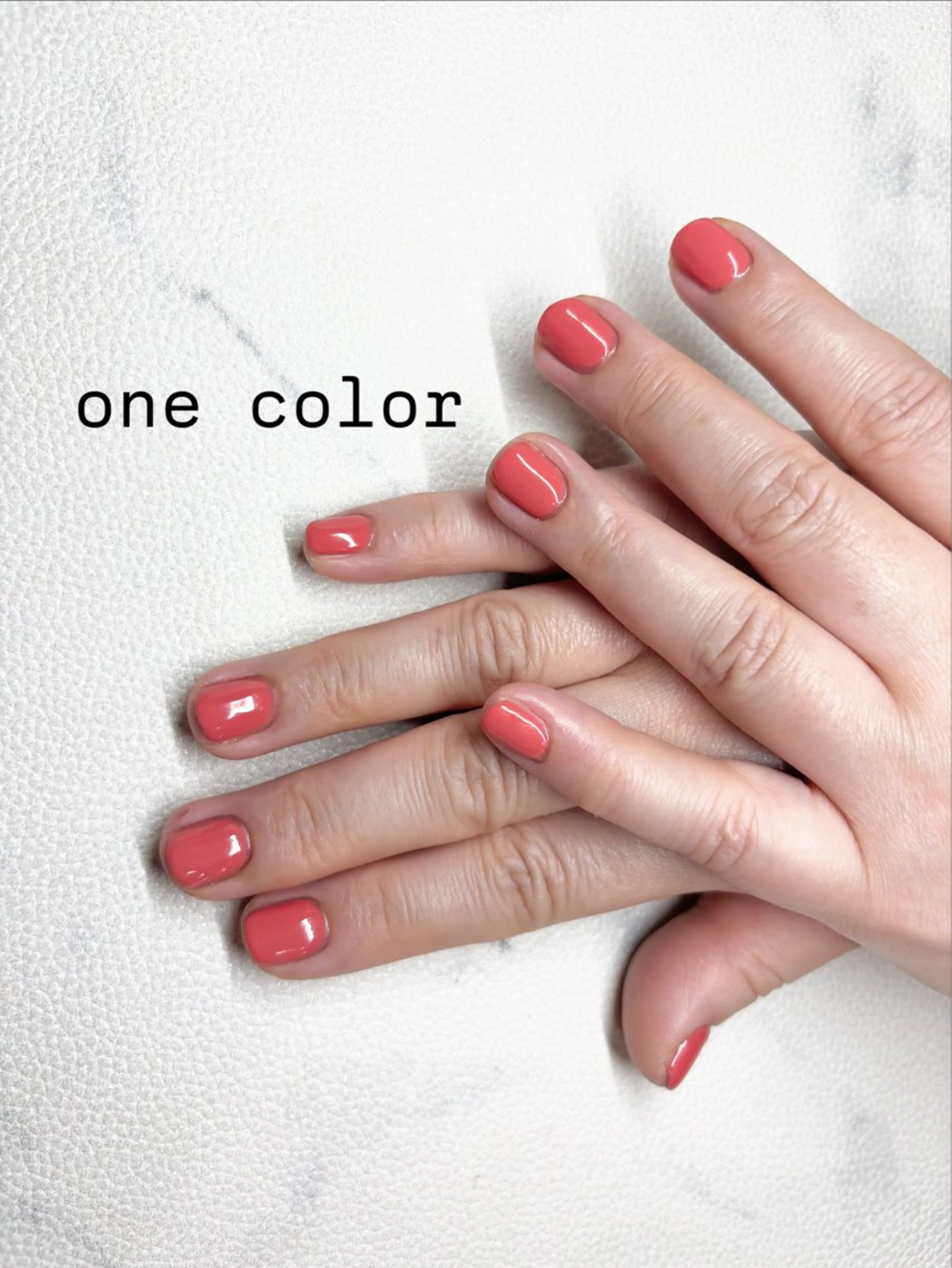 ネイル ワンカラーネイル オレンジ ショートネイル BellaLuna 武藤美里のネイルデザイン