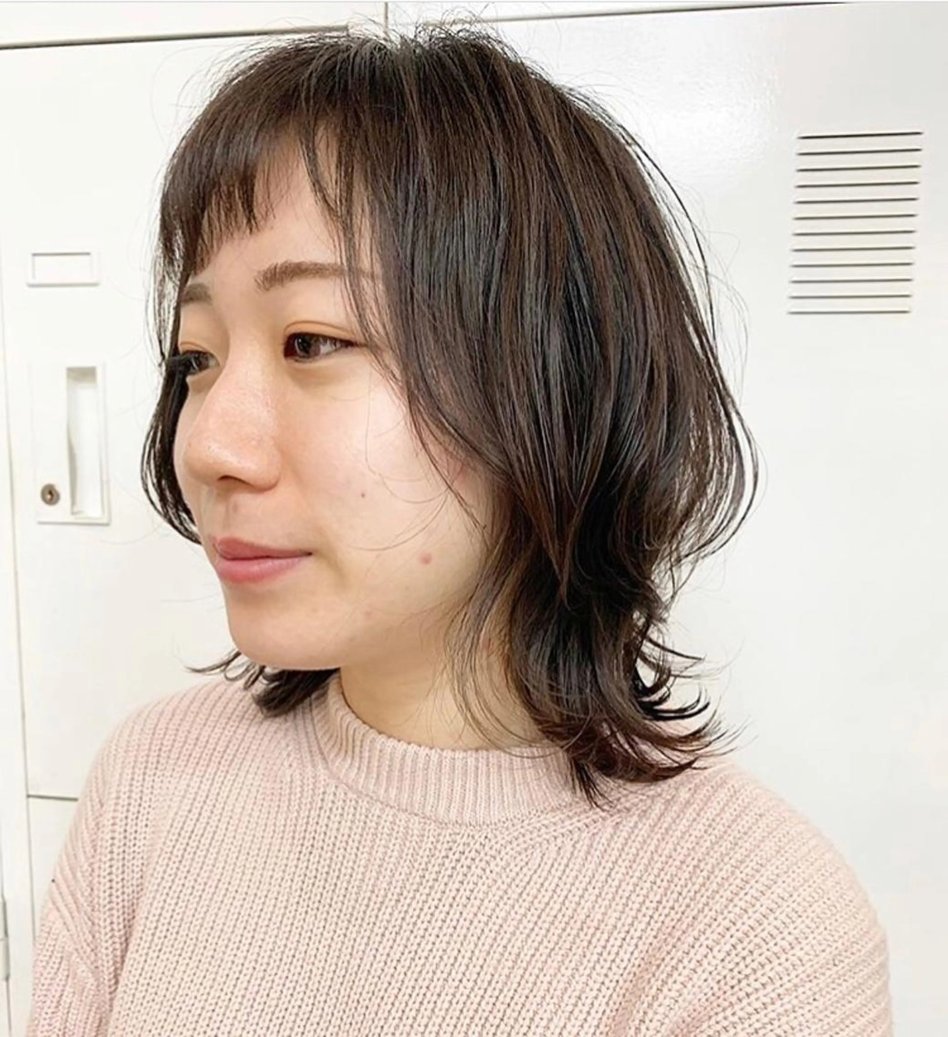 ミディアム クロスパーマ× 透明感カラー✂︎のヘアスタイル