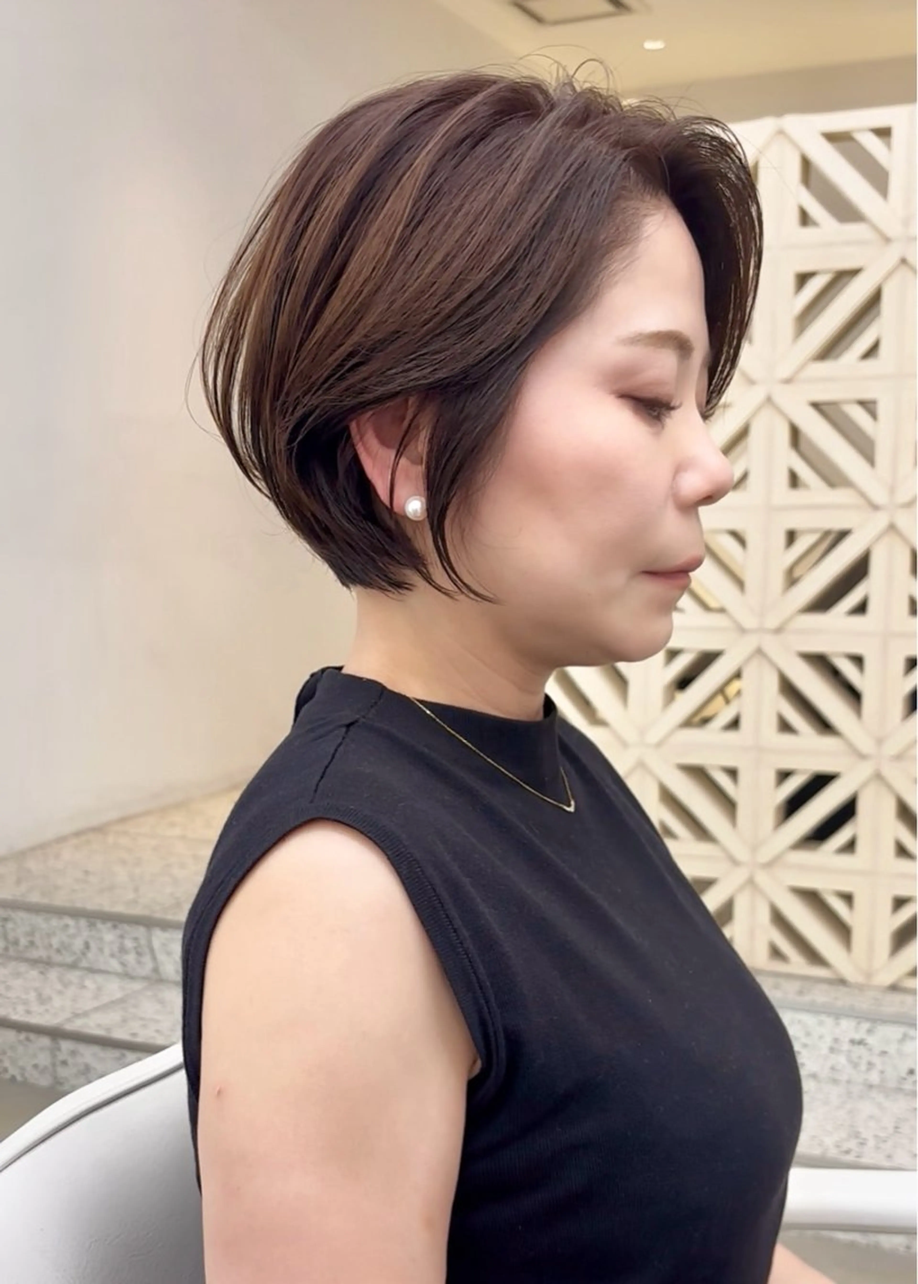 ショート カラー 丸みショート ショートヘア カット ヘアカラー トリートメント 名駅/ショート/ボブ 透明感カラー/優里のヘアスタイル