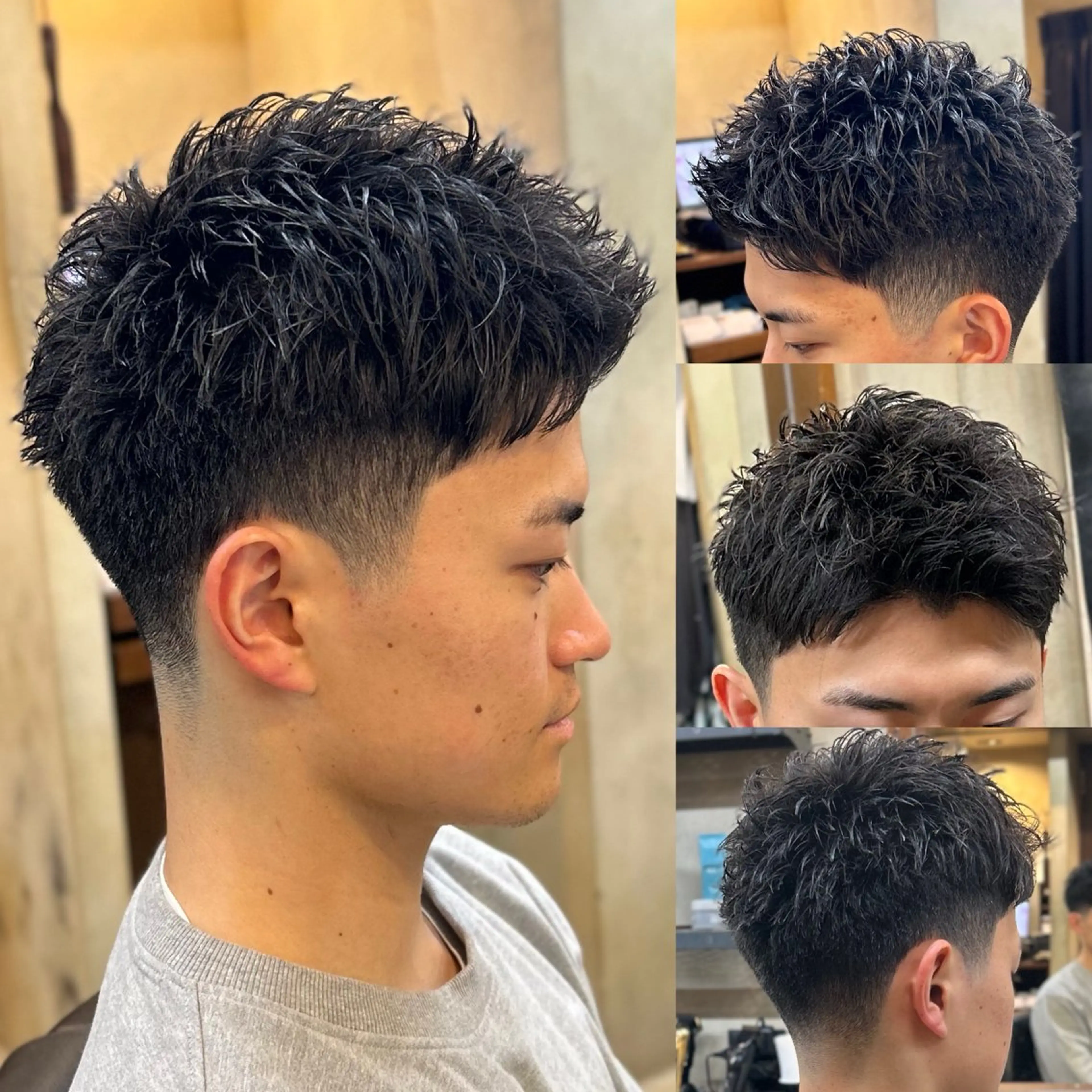 ショート メンズ カット パーマ トミモト アユムのヘアスタイル