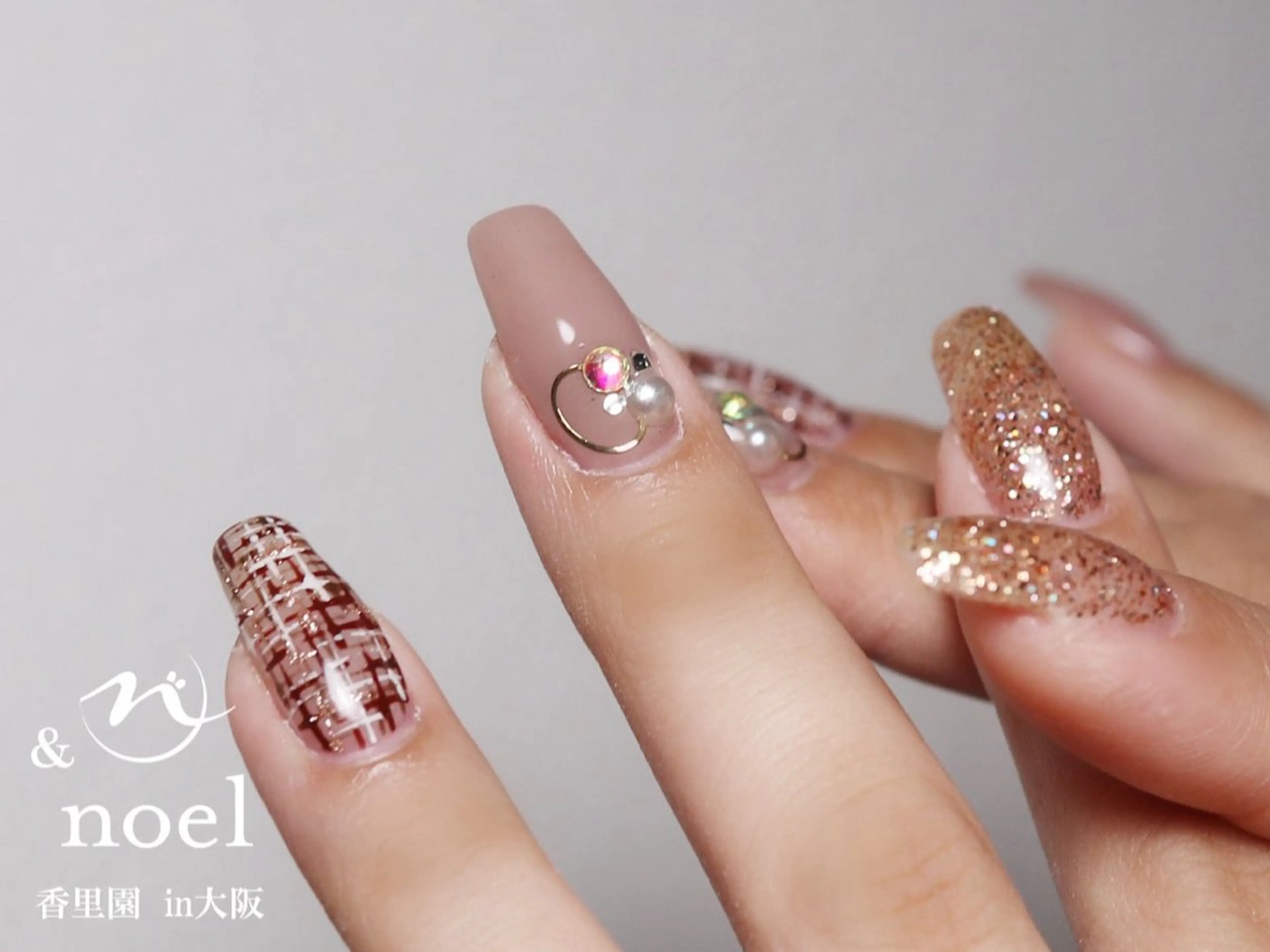 ネイル シンプルネイル ツイードネイル ハンドネイル Nailsalon ＆Noelのネイルデザイン
