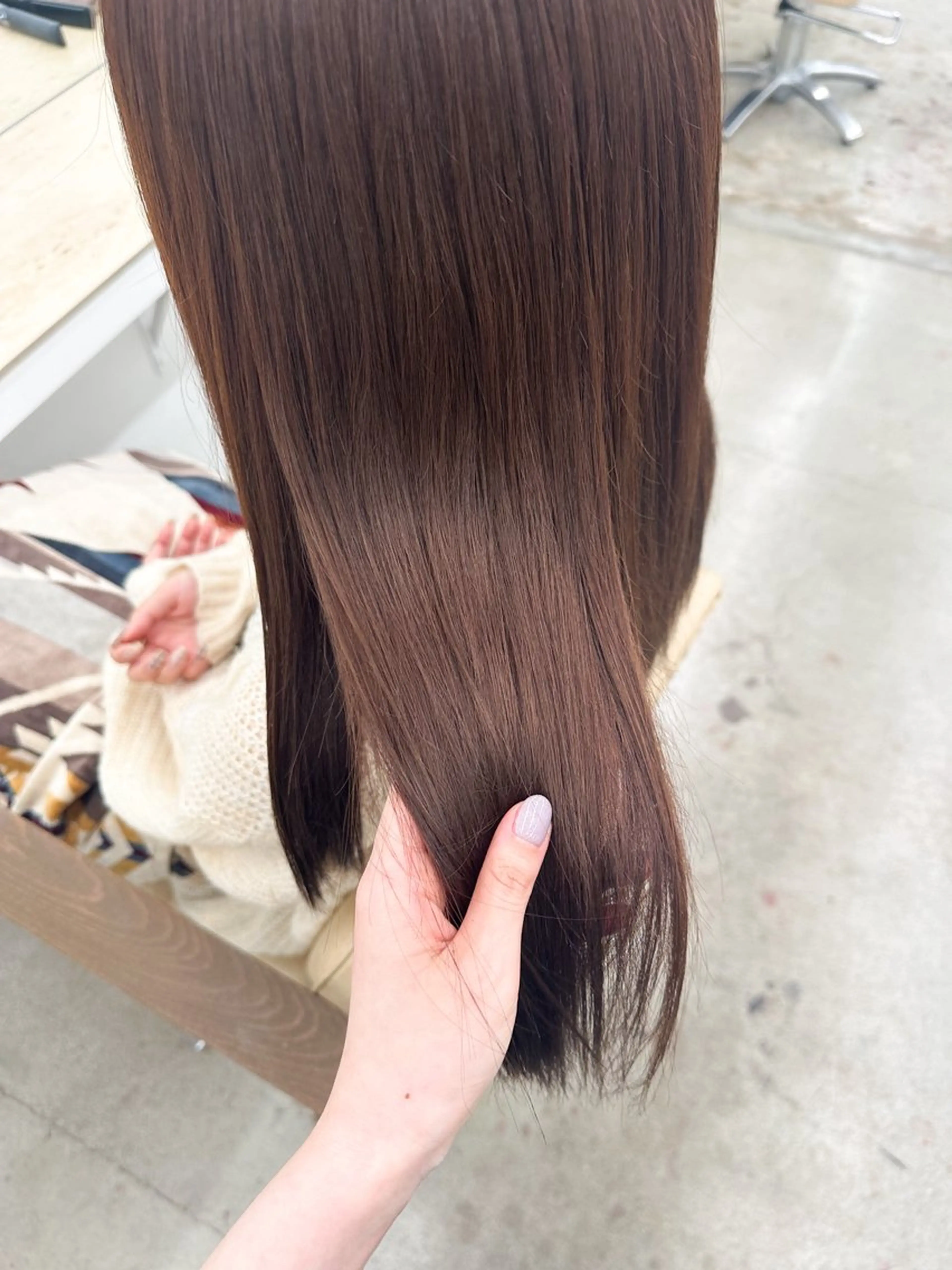 ロング カラー ブラウンカラー チョコレートブラウン 🌼透明感艶カラー オリーブ🌼河村咲のヘアスタイル