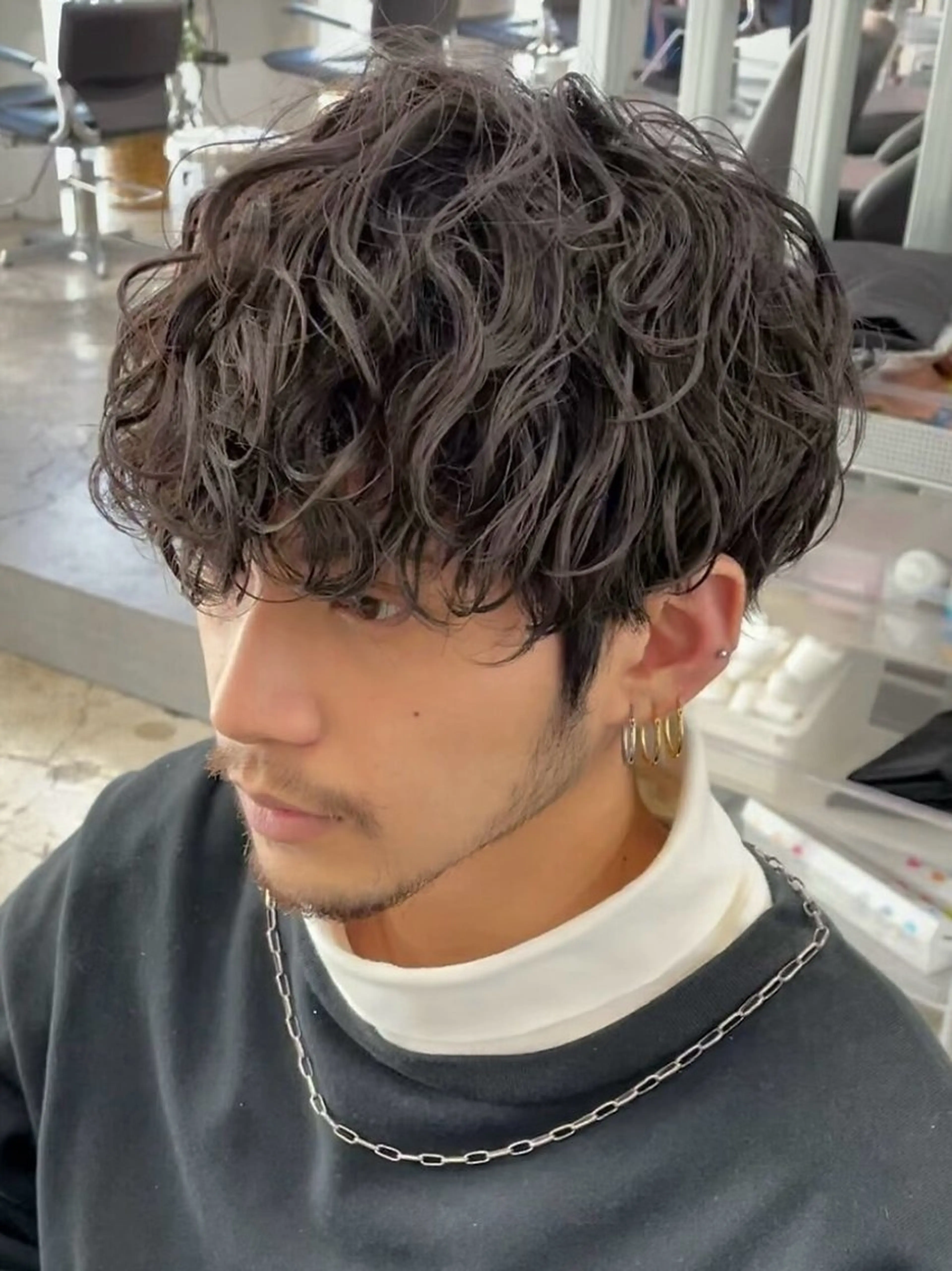 【平日限定】メンズカット+スパイラルパーマ¥11000#原宿#メンズサロン#ウルフの写真