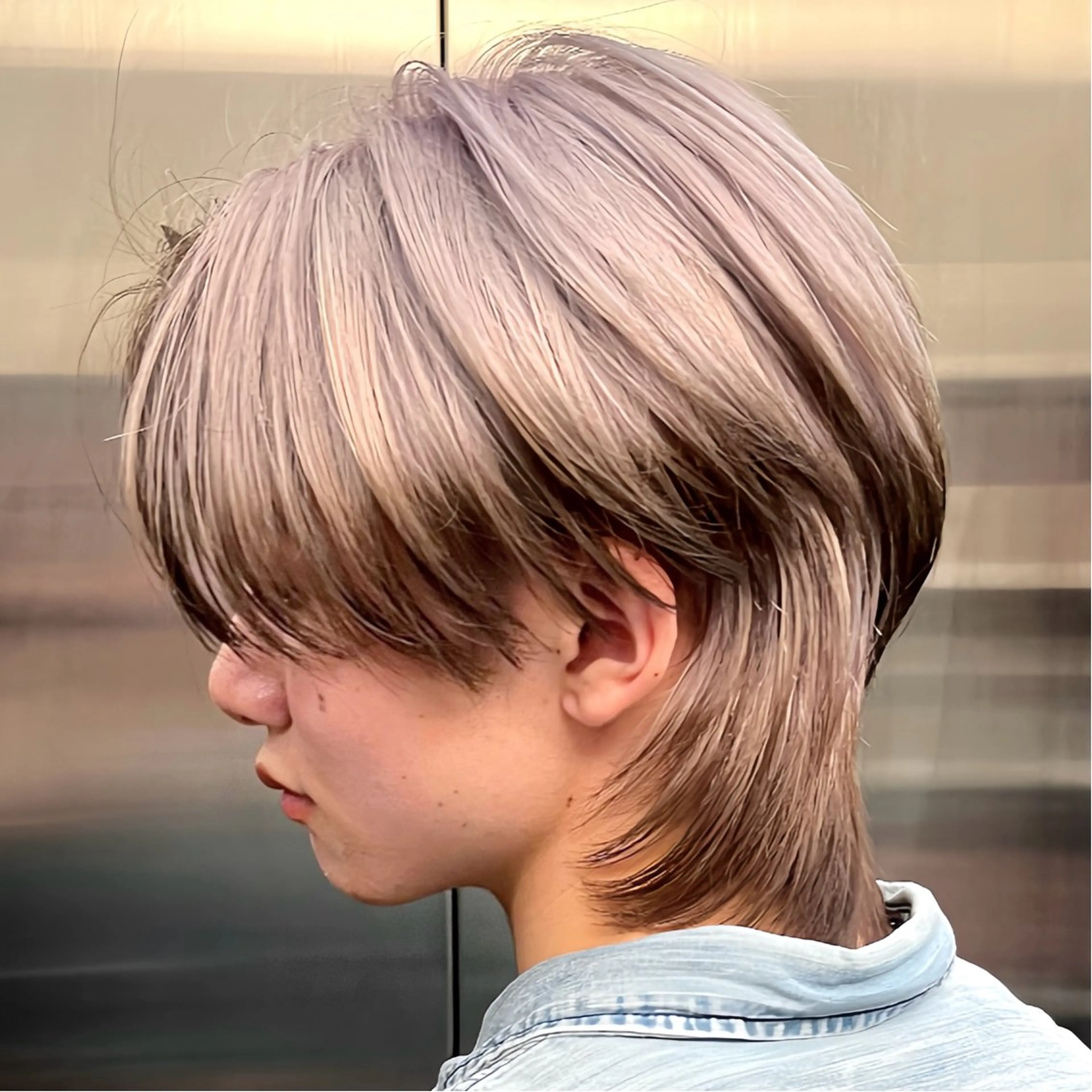 カラー メンズ カット ヘアカラー トリートメント ウルフ/レイヤー/ ブリーチカラーのヘアスタイル