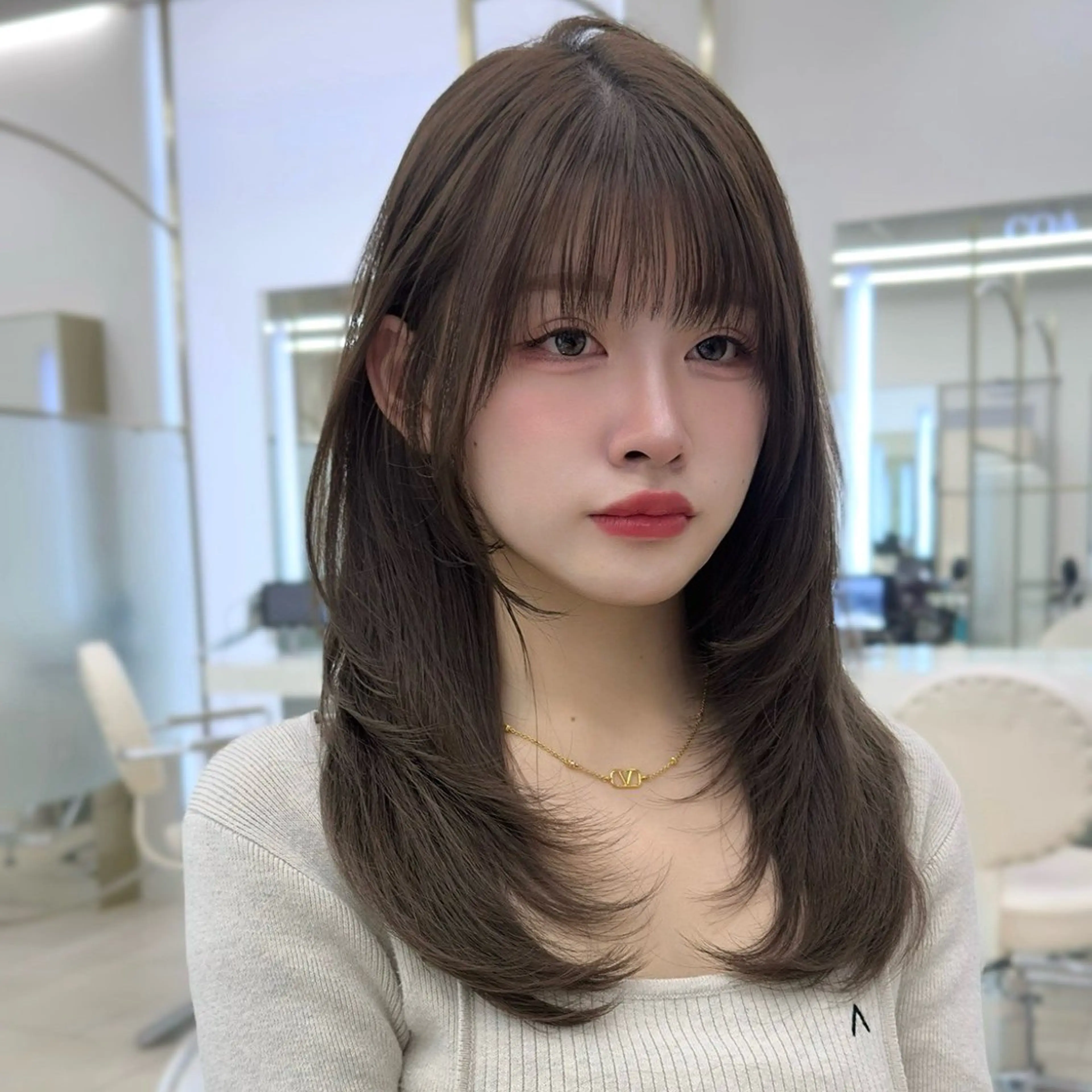 ミディアム カラー トリートメント 前髪/似合わせカット COA こも.のヘアスタイル