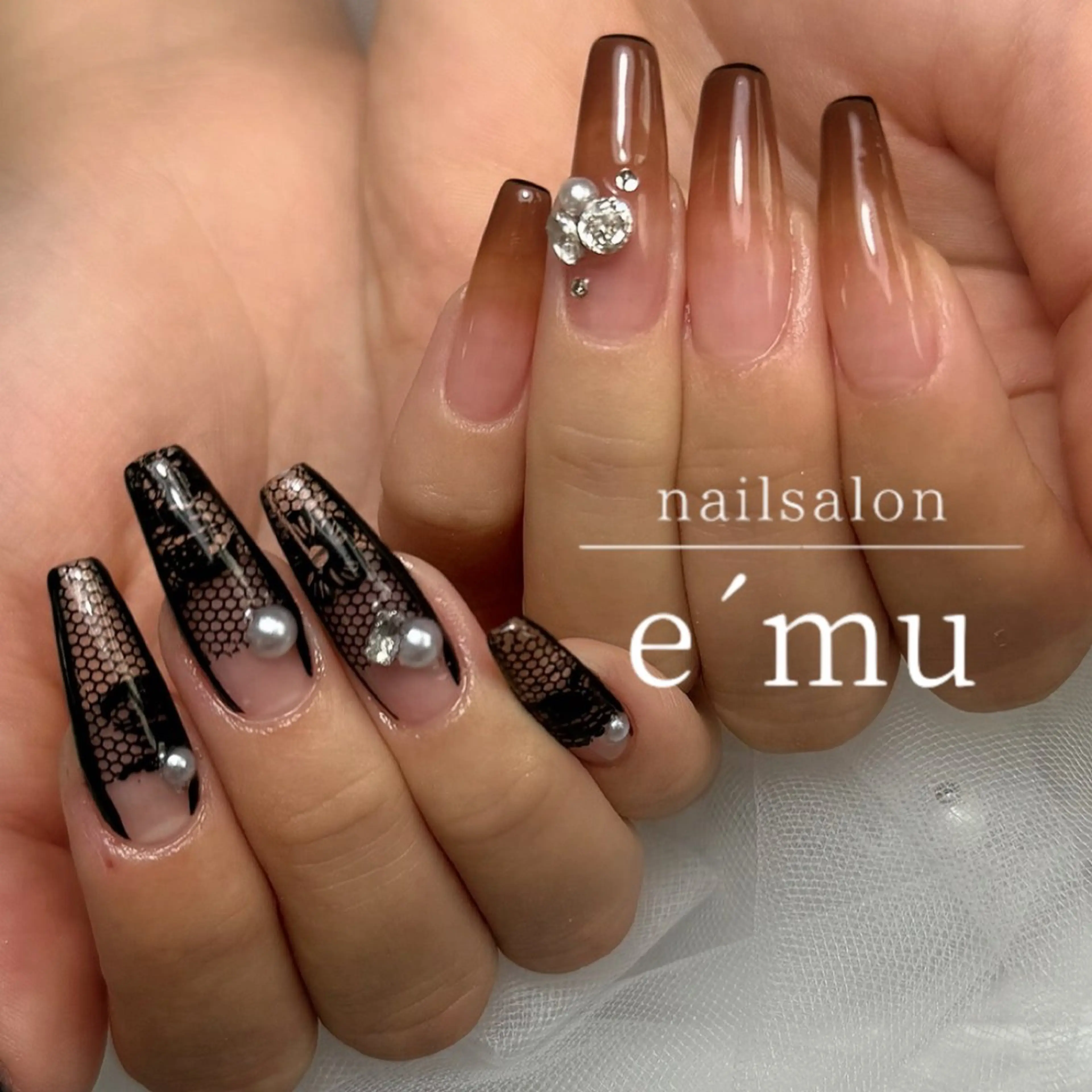 ネイル レース ハンドネイル nailsalon e´muのネイルデザイン