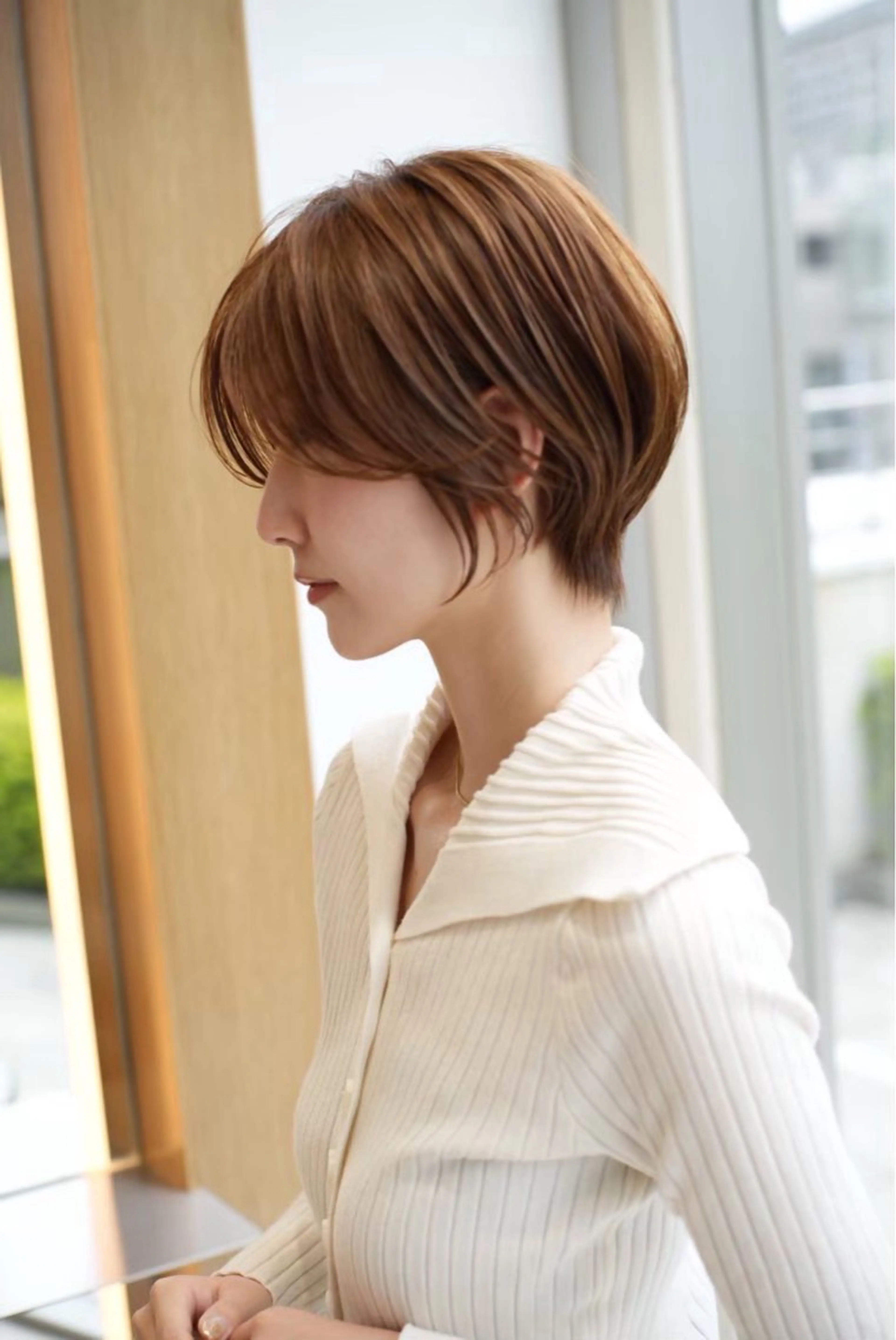 ショート 透明感カラー/伊藤 陸/soigneのヘアスタイル