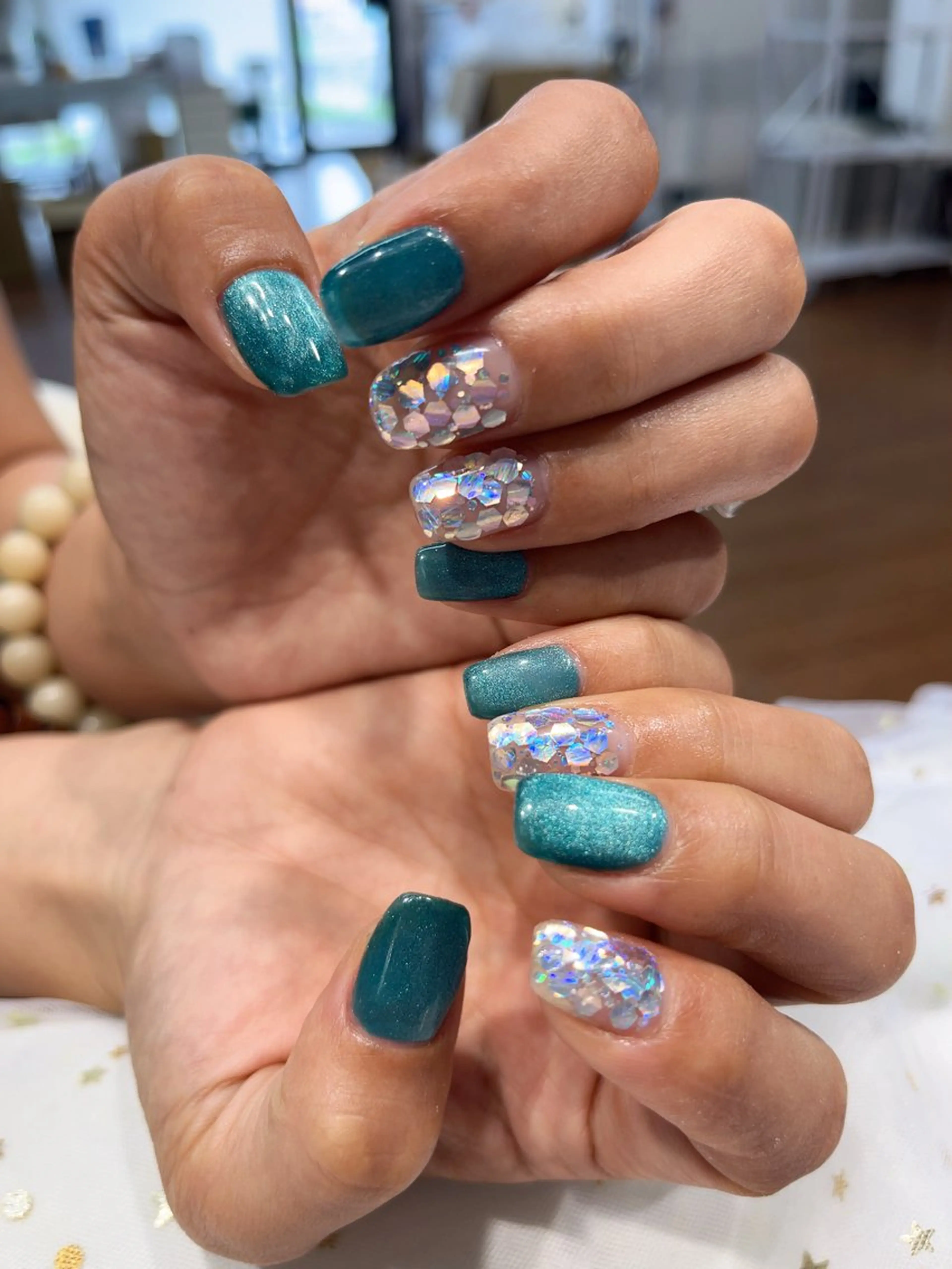 ネイル キラキラネイル ラメ(グリッター) マグネットネイル Julyネイルサロン所属・Ou uのネイルデザイン