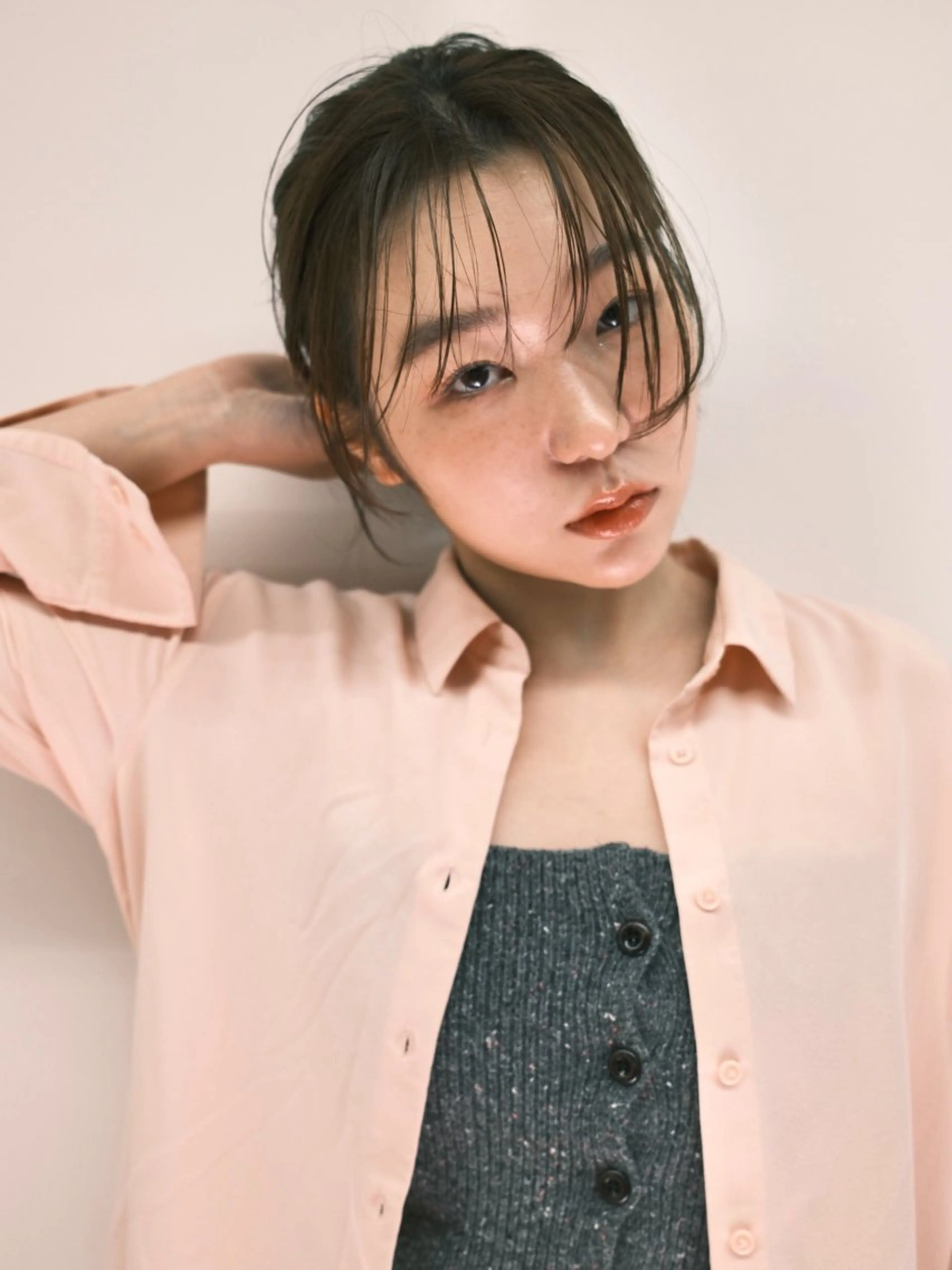 セミロング カラー カット パーマ パーマ/透明感カラー 元町🌱takutoのヘアスタイル